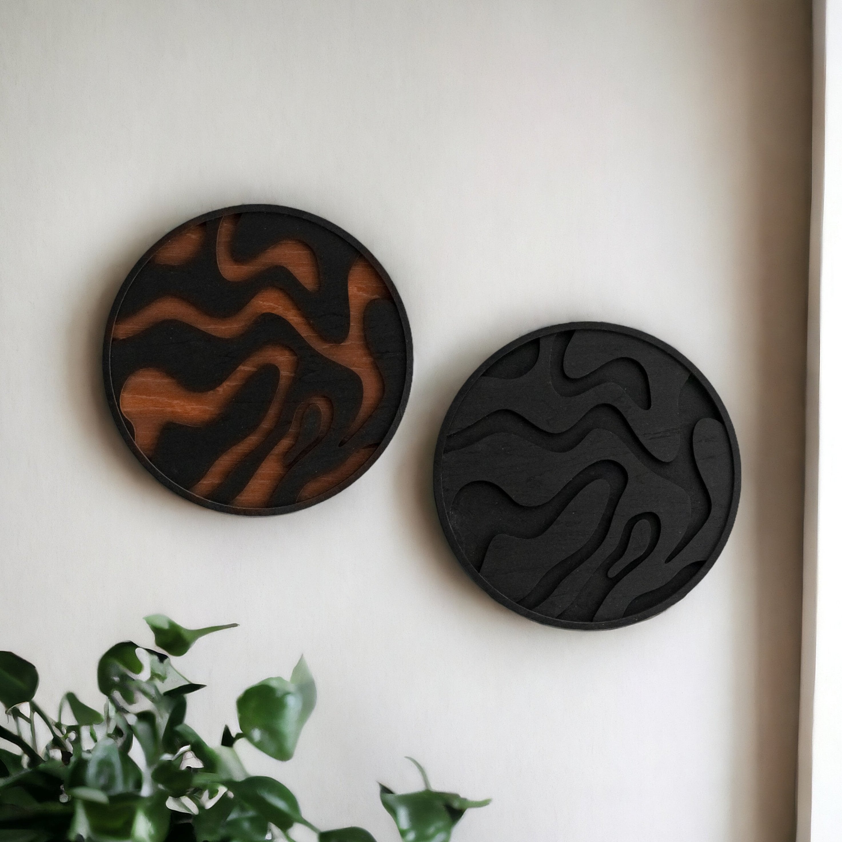 Wooden Fluid Art for Modern and Boho Home Decor