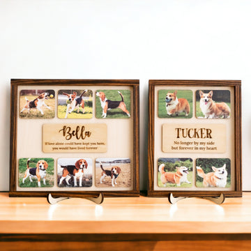 Pet Memorial Photo Sign for Boho, Minimalist Remembrance