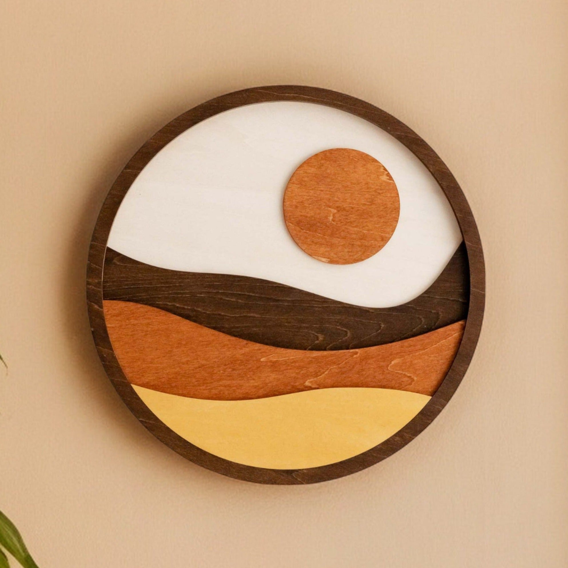 Boho Chic Moon and Sun Wooden Wall Art Set