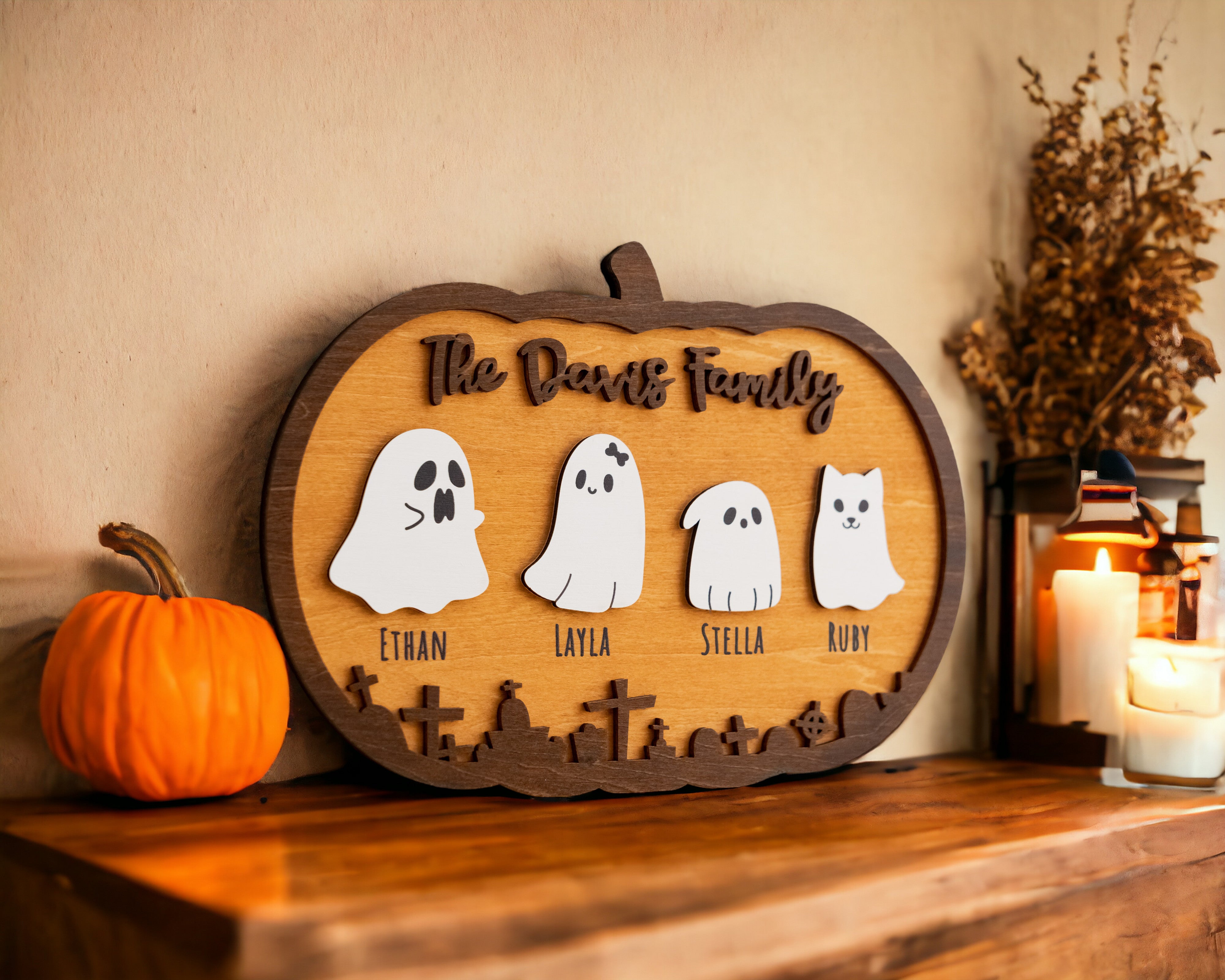 Custom Wooden Pumpkin for Your Halloween Table