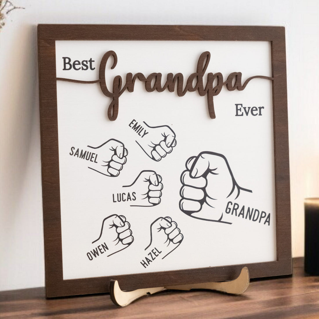 Personalized Wooden Dad Bump Sign for Fathers Day Y74