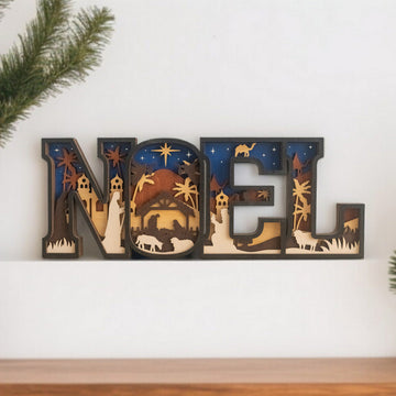 Wooden Noel Christmas Sign Wood for Christmas Decor and Layered Christmas Sign D25