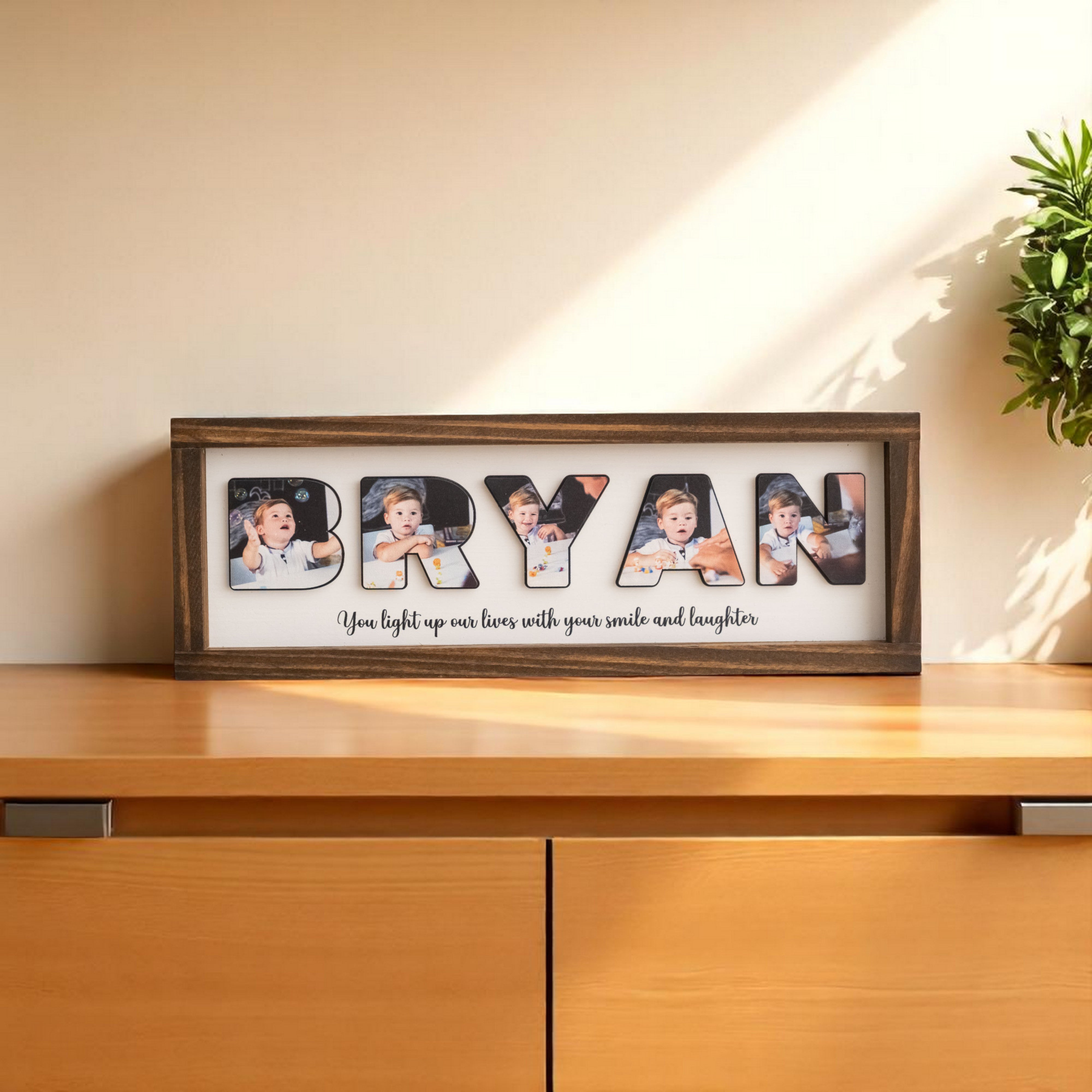 Personalized Name Photo Wooden Frame for custom baby gift Y94