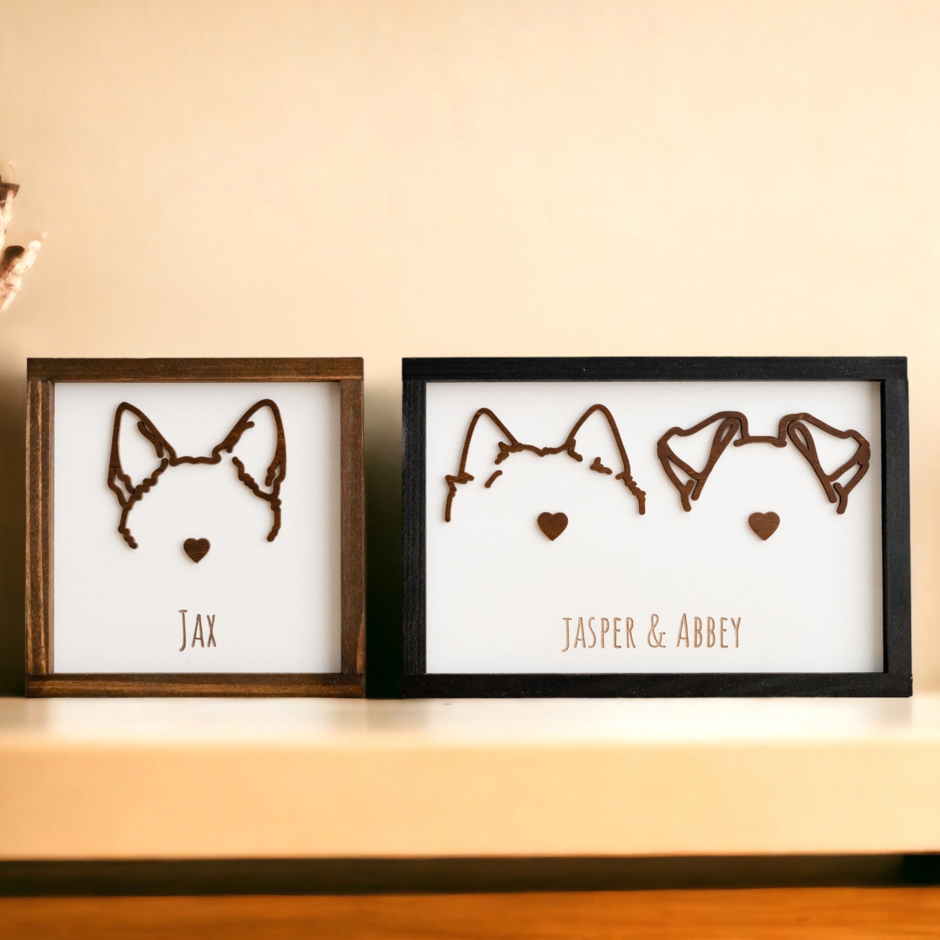 Personalized Dog Ear Drawing Framed For Unique Pet Memorial Decor