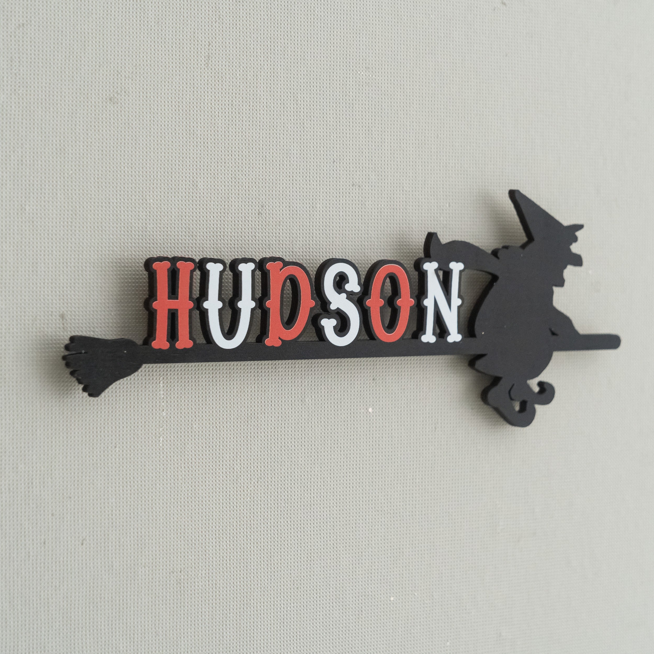 Personalized Witch Halloween Name Sign Wood for Kids Wall Y98