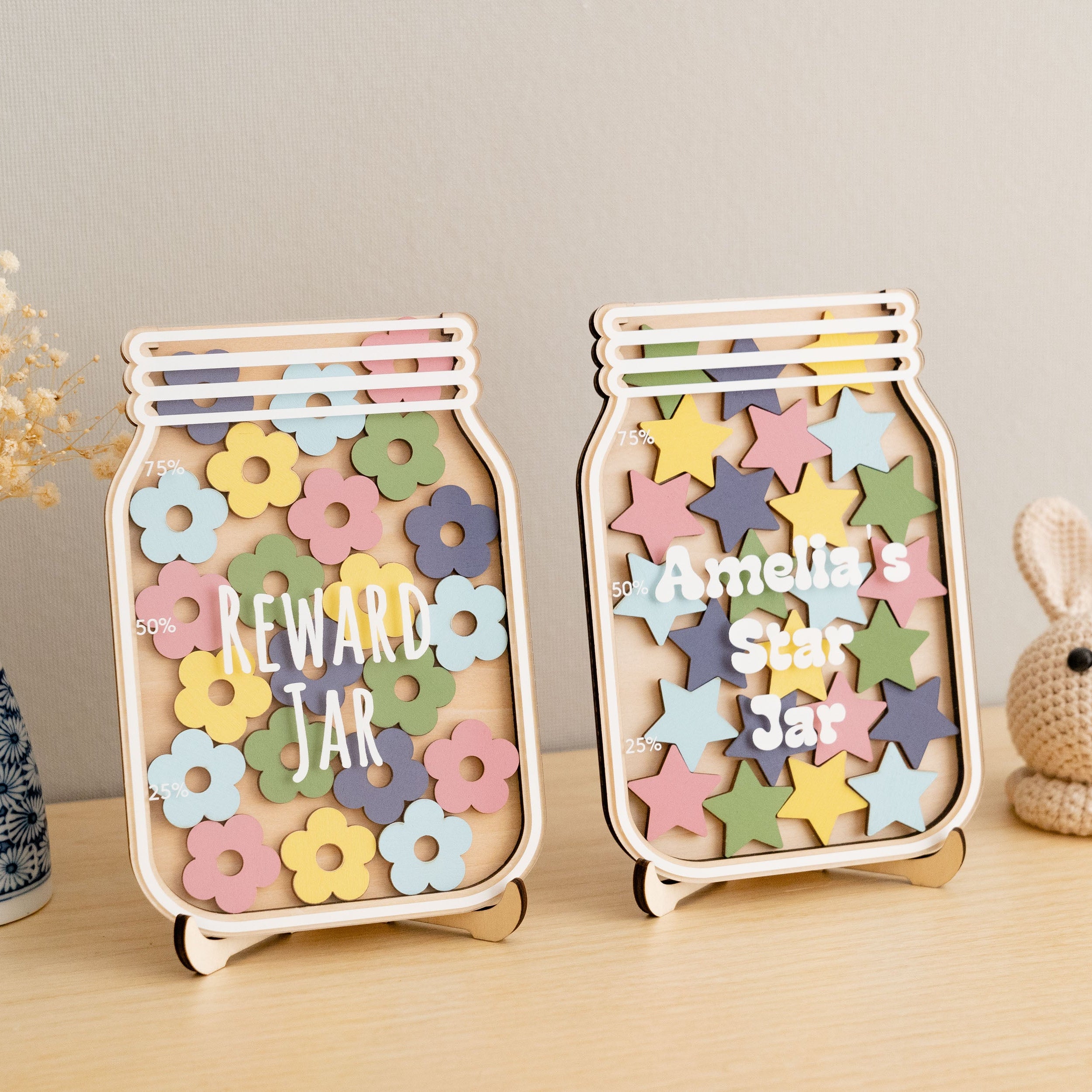 Wooden Reward Jar for Kids Positive Behavior Reward System E56