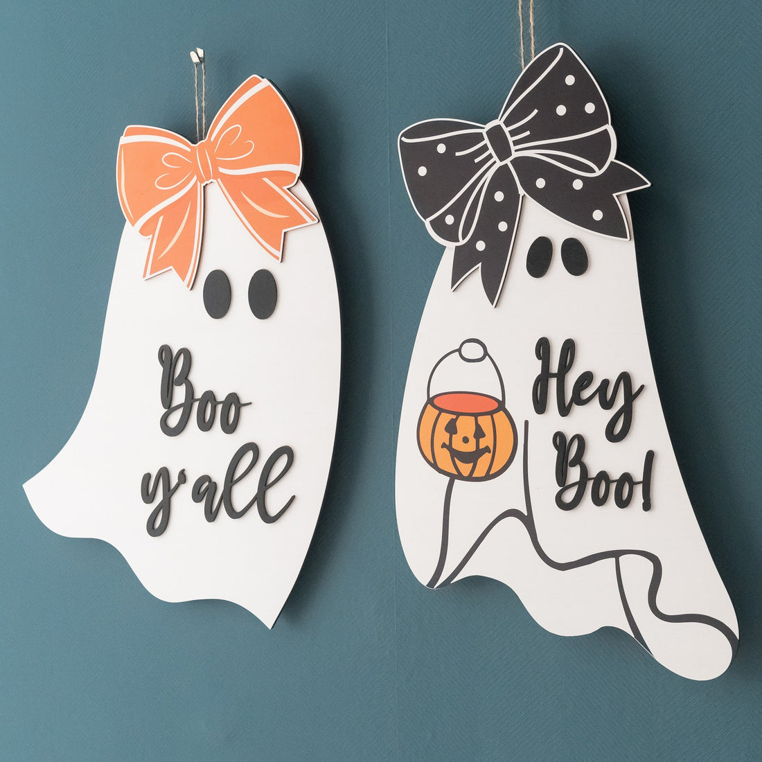 Wooden Ghost Door Hanger Wood Halloween Door Decor D05