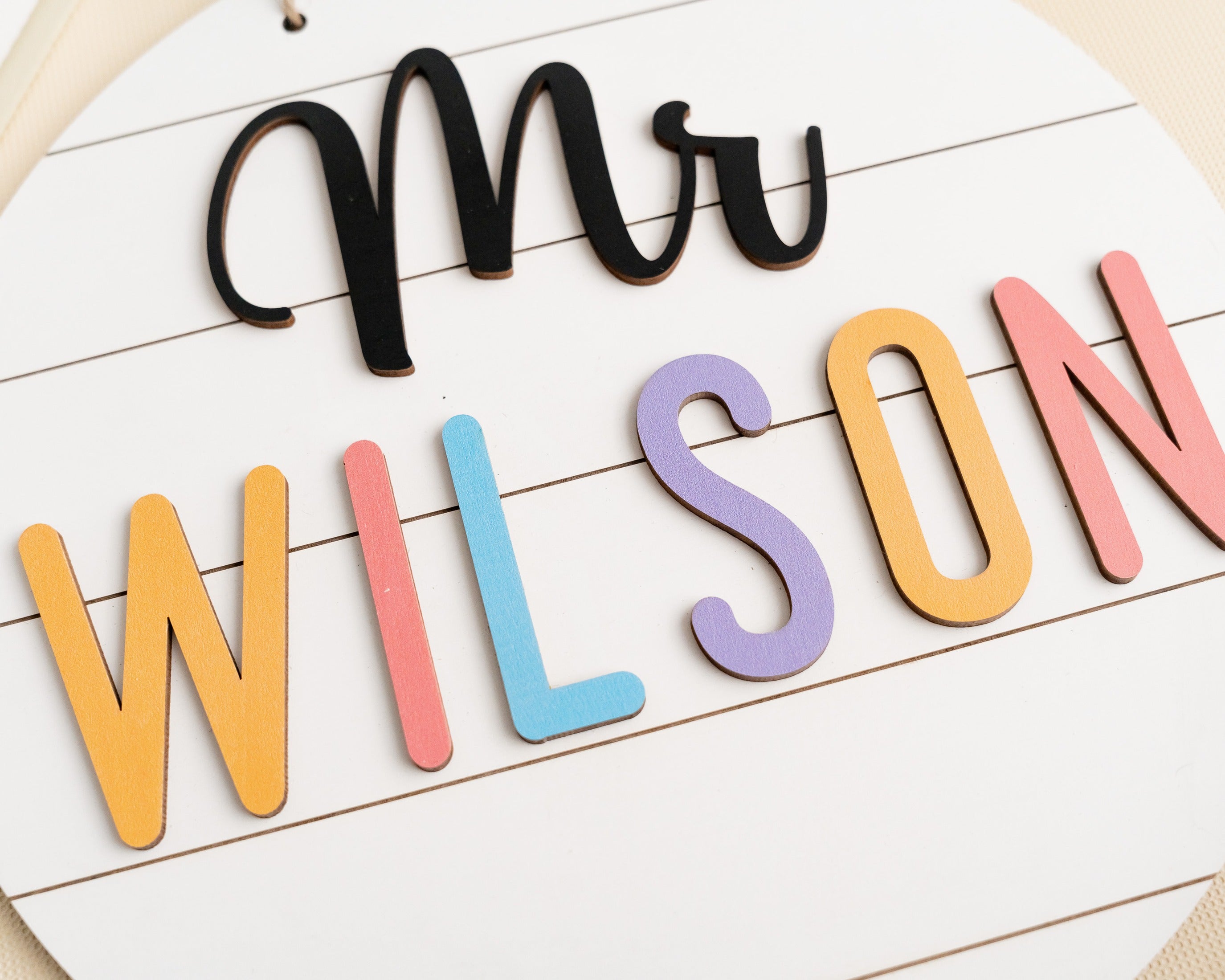 Personalized Wooden Teacher’s Name Hanging Sign for Teacher Gifts J92