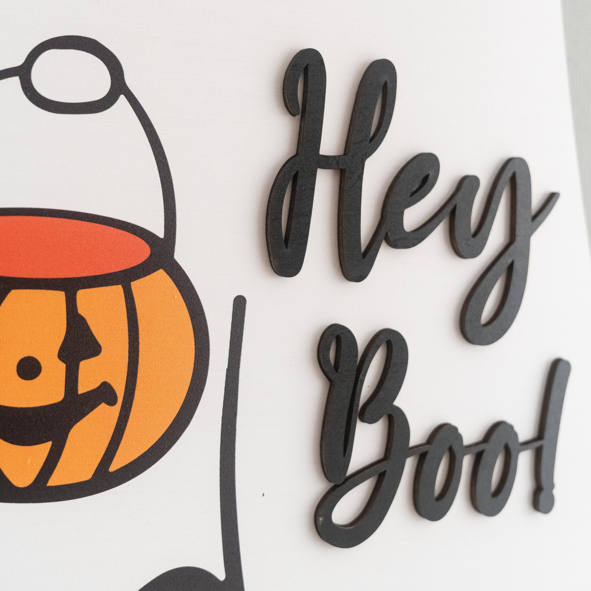 Wooden Ghost Door Hanger Wood for Halloween Decor D05
