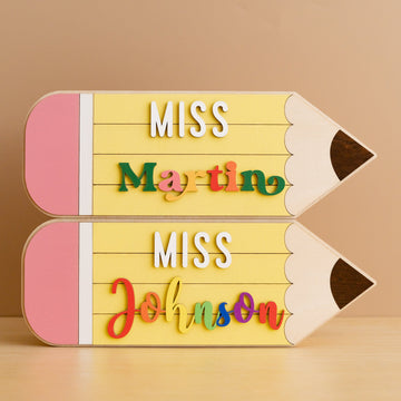 Customized Wooden Teacher's Pencil Desk Holder R02