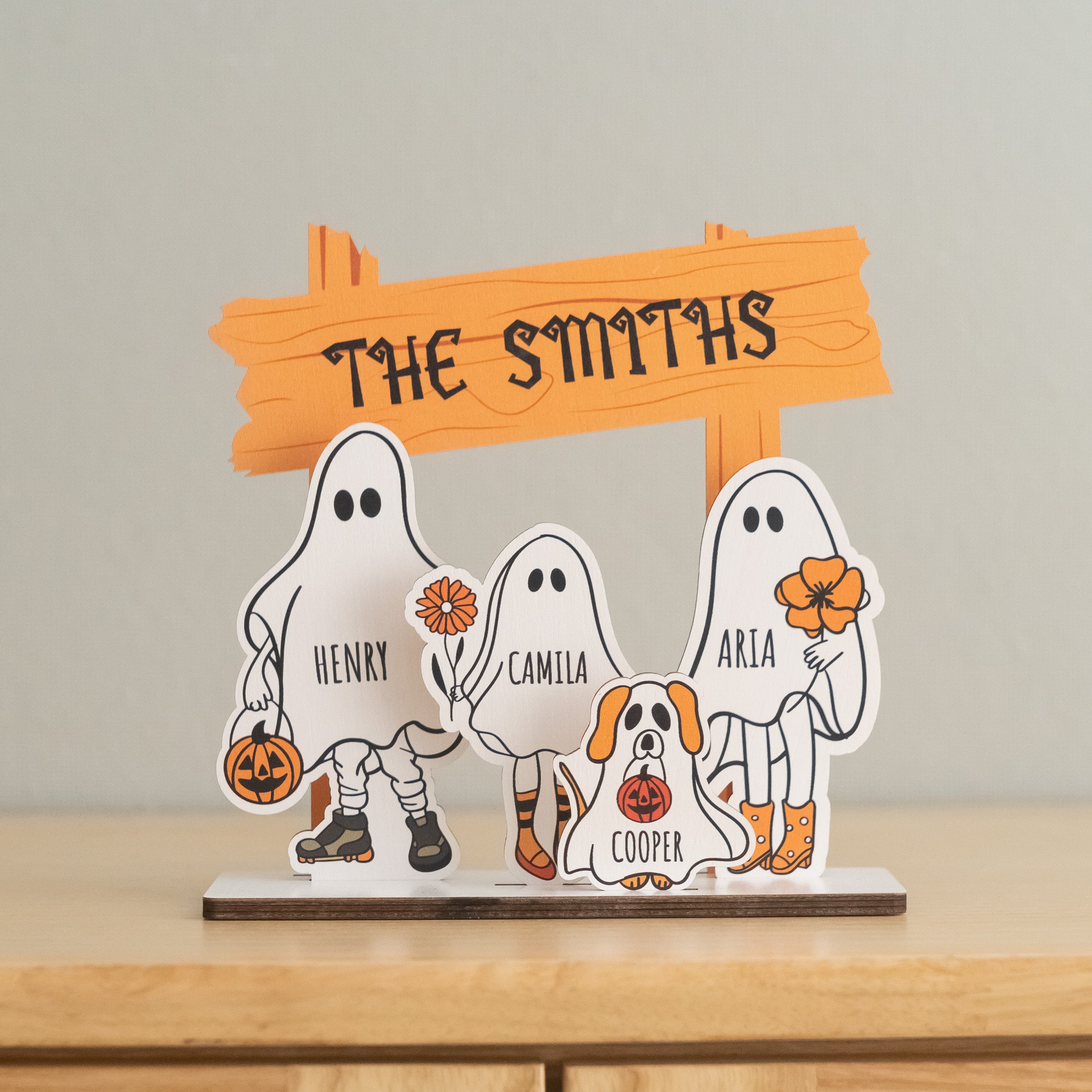 Halloween Boo Crew Wooden Sign for Family Decor D06