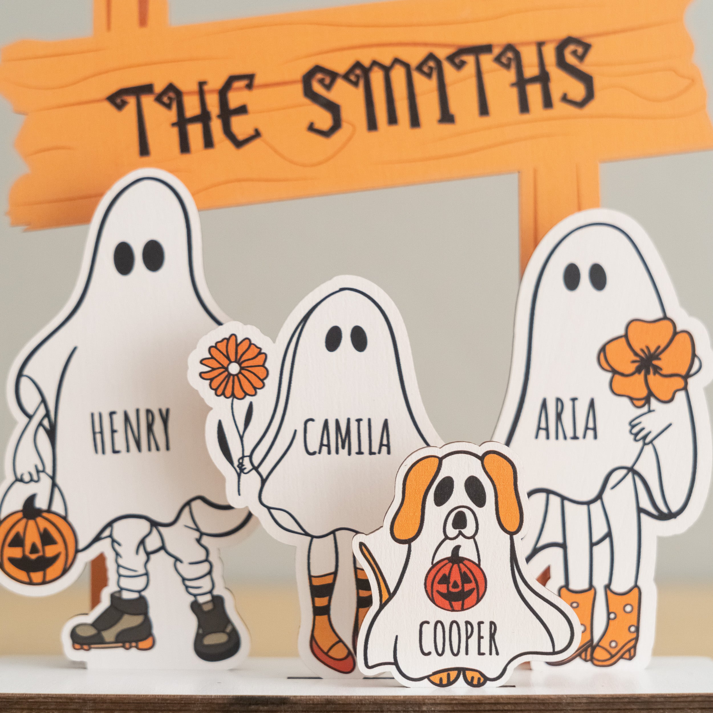 Halloween Boo Crew Wooden Sign for Family Decor D06
