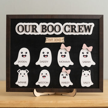 Personalized Halloween Ghost Family Sign for Halloween Home Decor and Custom Halloween Decor D09