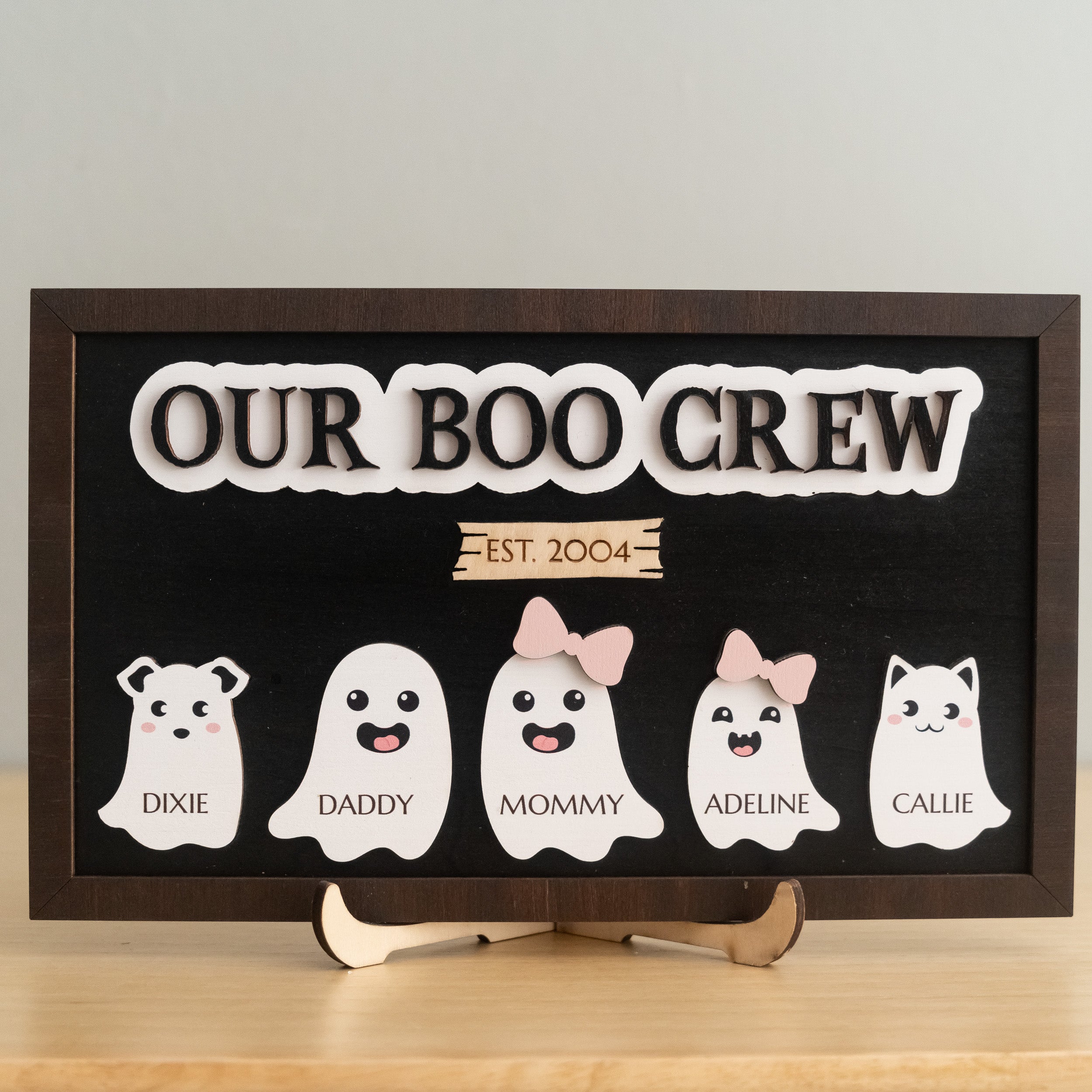 Personalized Halloween Ghost Family Sign for Halloween Decorations Indoor and Ghost Family Sign D09
