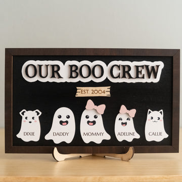 Personalized Halloween Ghost Family Sign for Halloween Table Decor and Wooden Halloween Decor D09
