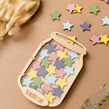 Wooden Reward Jar for Kids Interactive Behavior Tool E27