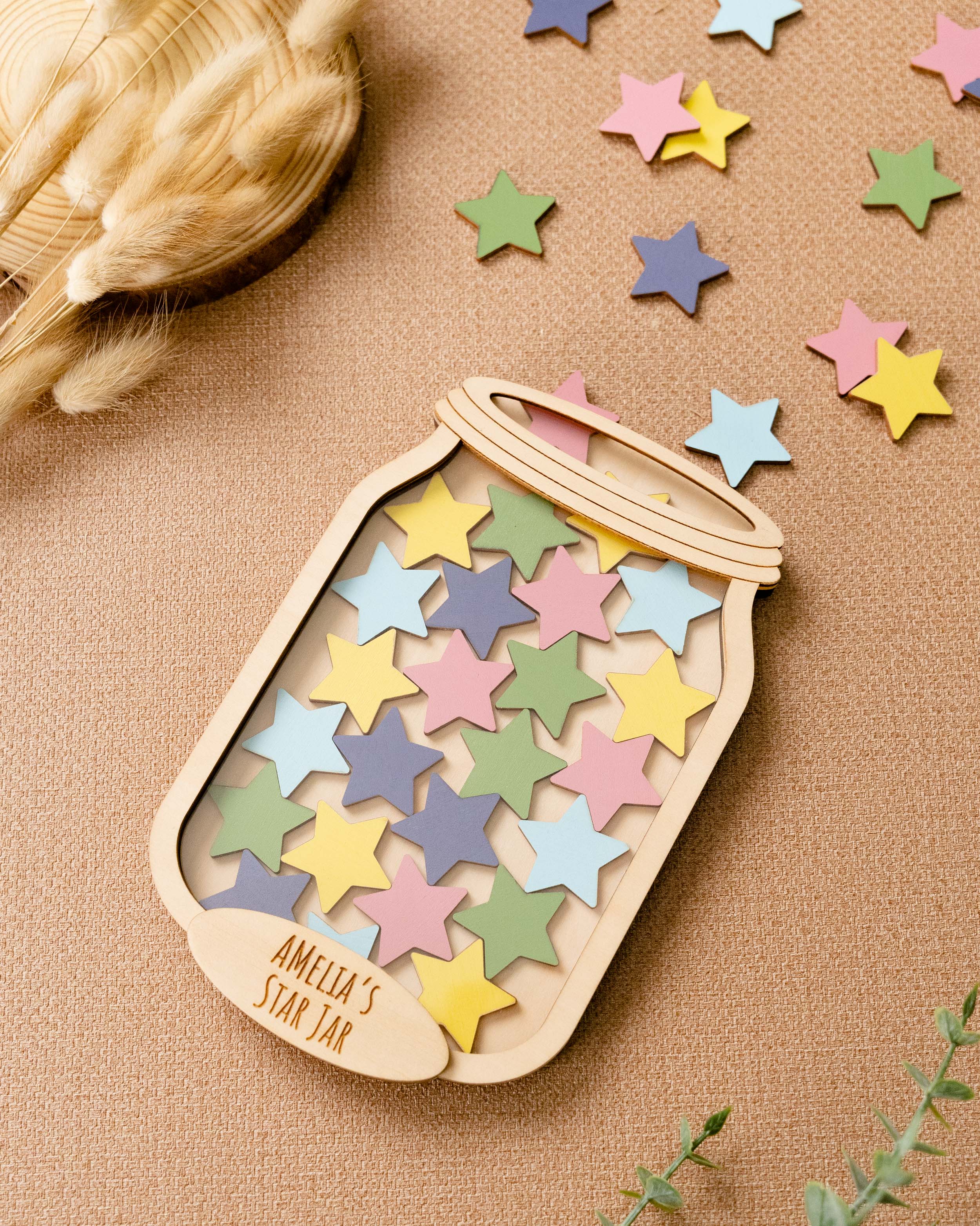 Wooden Reward Jar For Encouraging Positive Behavior In Kids