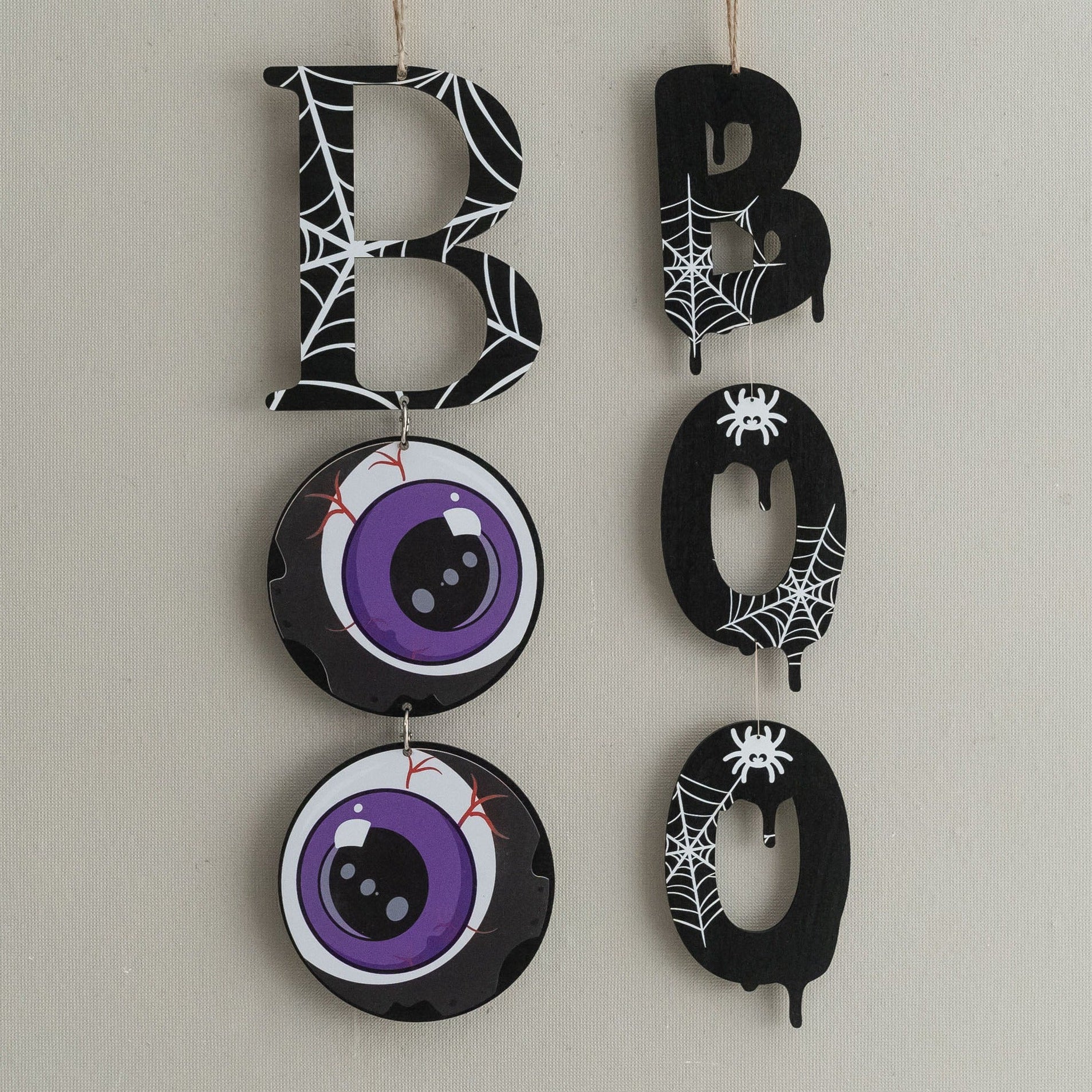 Wooden Boo Halloween Wall Hanging Wood for Boo Wall Decor D10