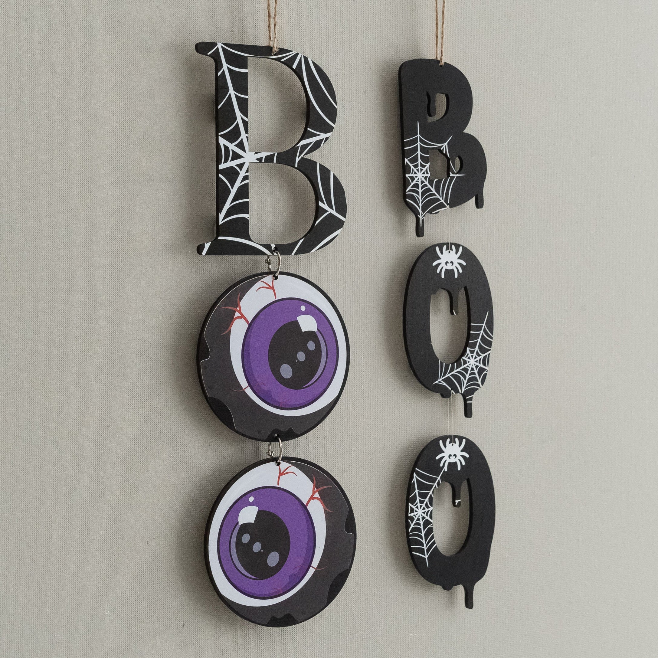 Wooden Boo Halloween Wall Hanging Wood for Boo Wall Decor D10
