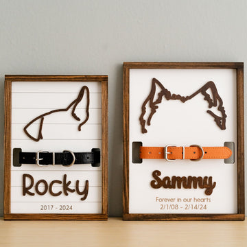 Boho Minimalist Pet Memorial And Framed Dog Ear Illustration G98