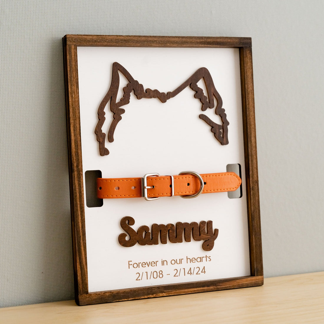 Dog Ear Drawing Framed Wood Pet Memorial Gift for Dog Lovers G98