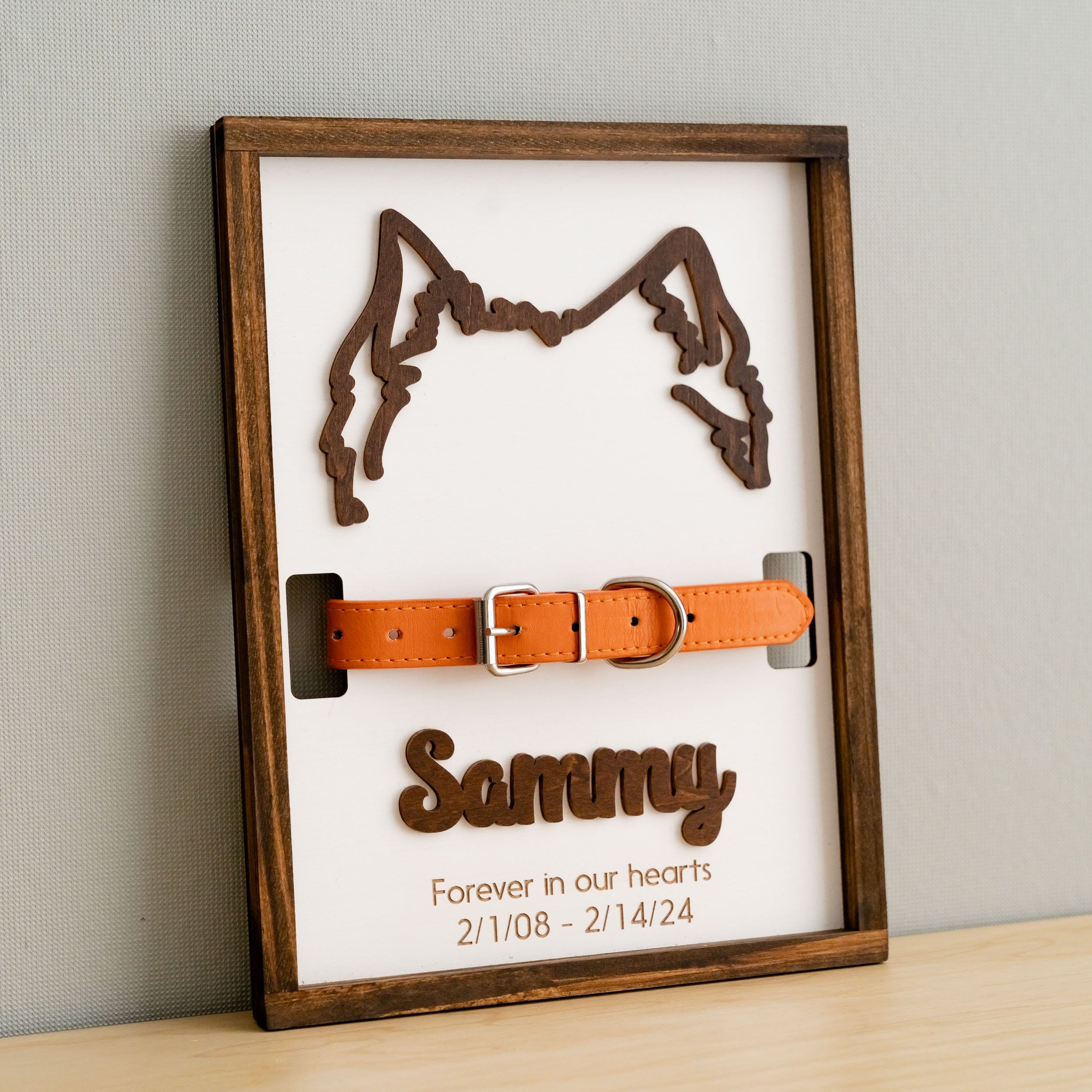 Dog Ear Drawing Framed Wood Pet Memorial Gift for Dog Lovers G98