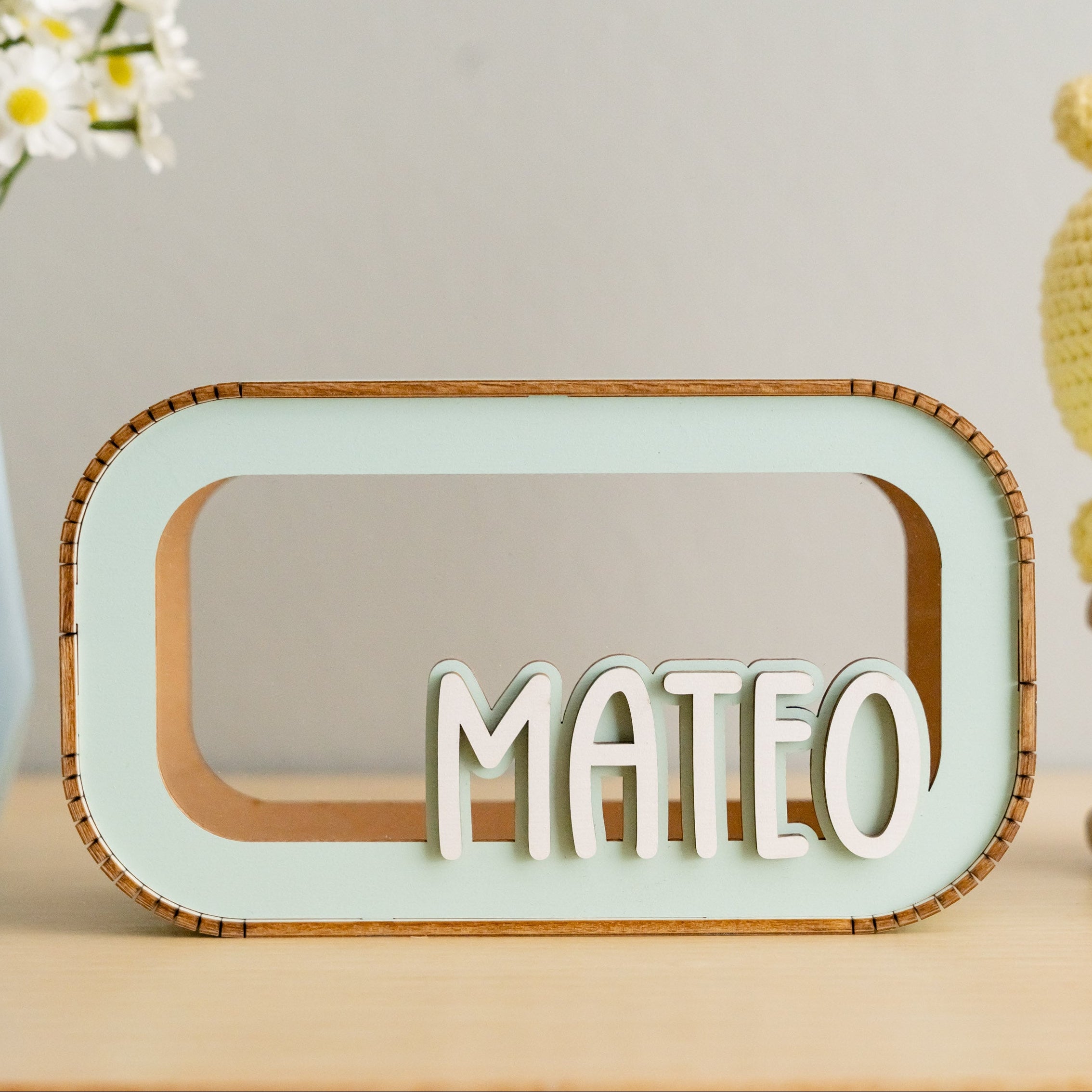 Custom Wooden Piggy Bank for Kids and Nursery Decor E05