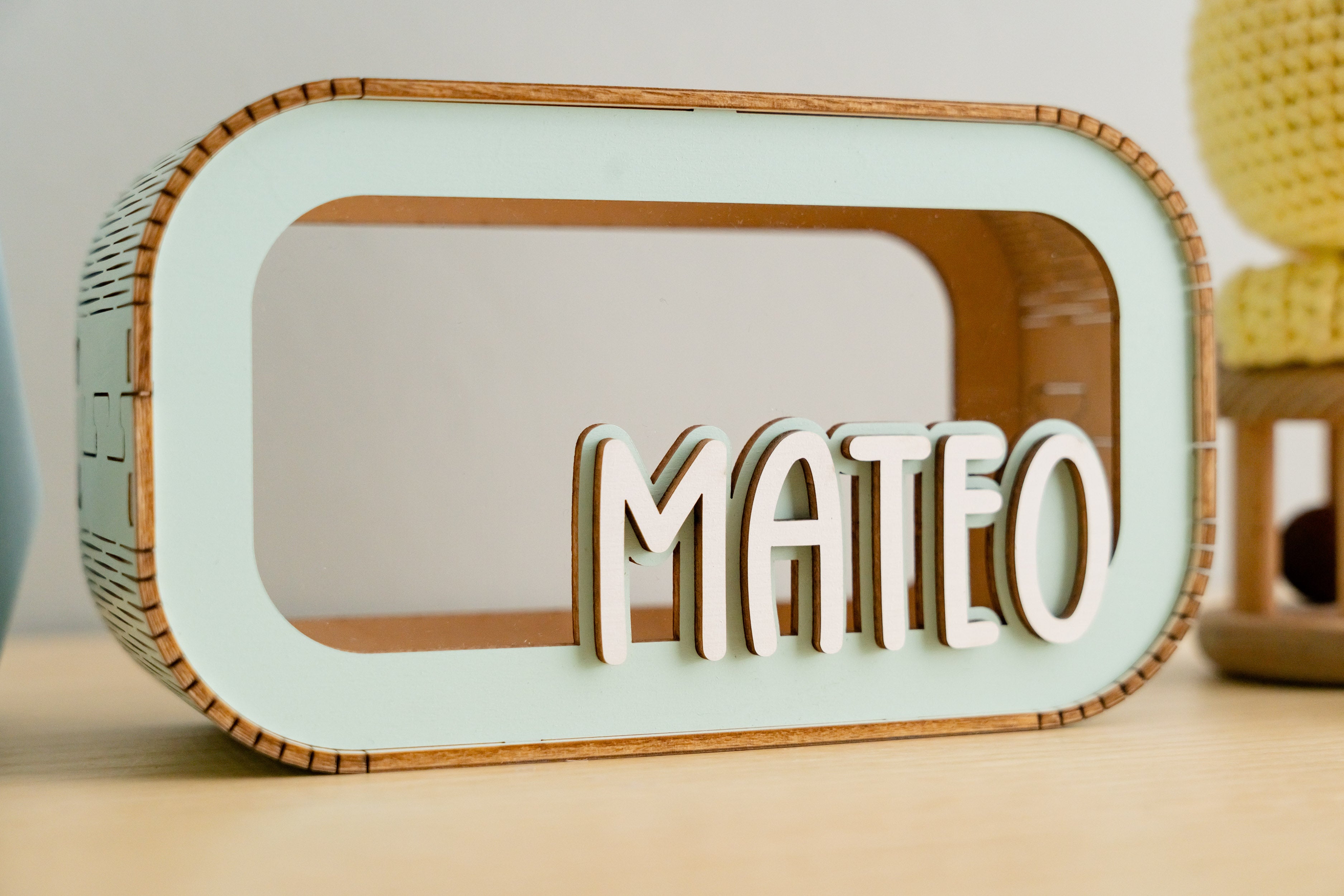 Custom Wooden Piggy Bank for Kids and Nursery Decor E05