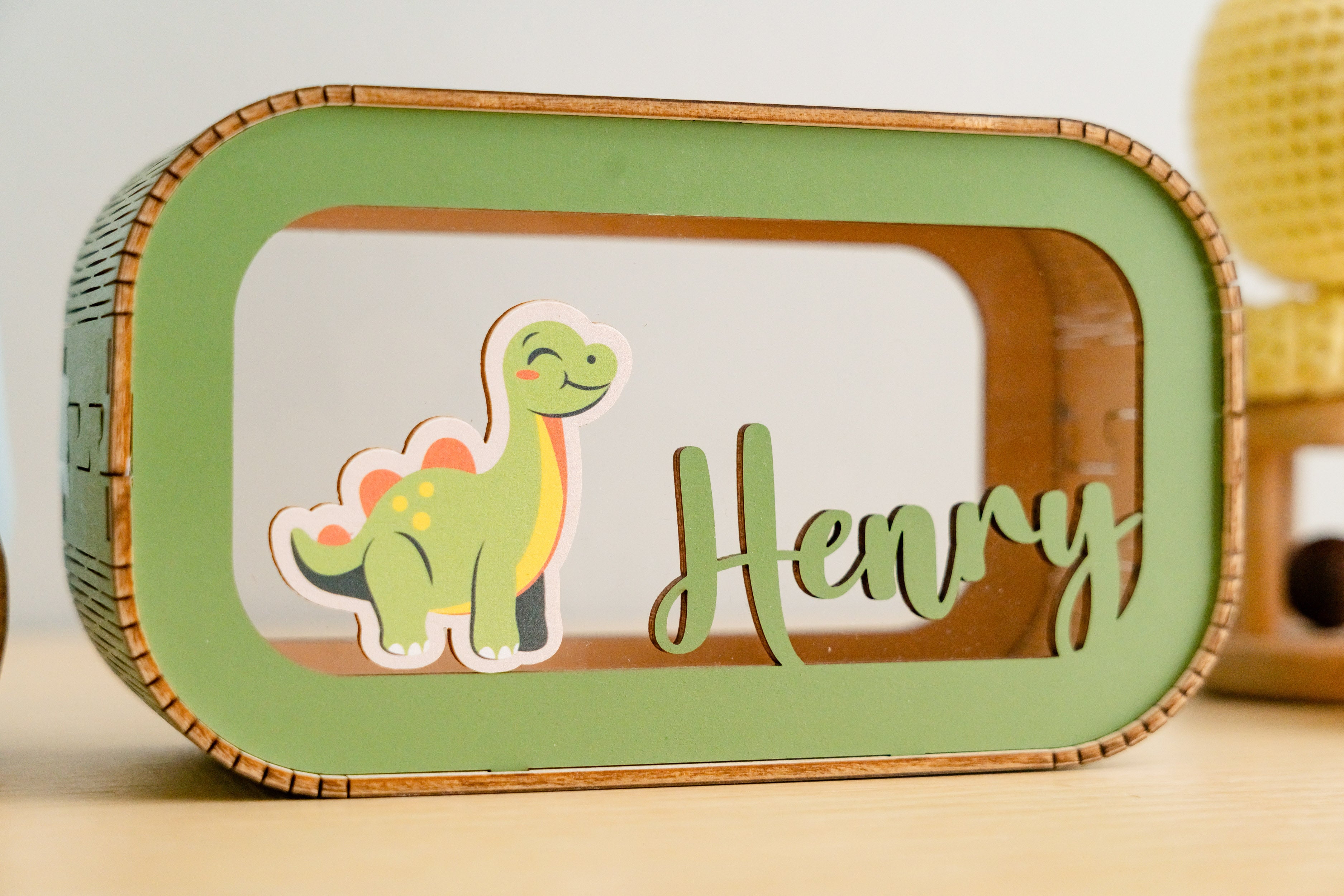 Personalized Wooden Money Box for Baby's First Birthday