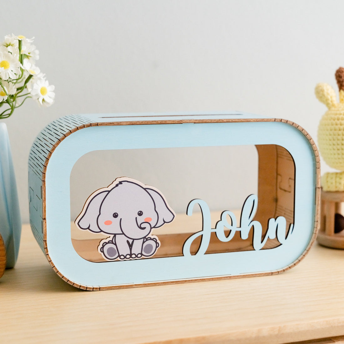 Personalized Animal Piggy Bank for Baby Gift Decor