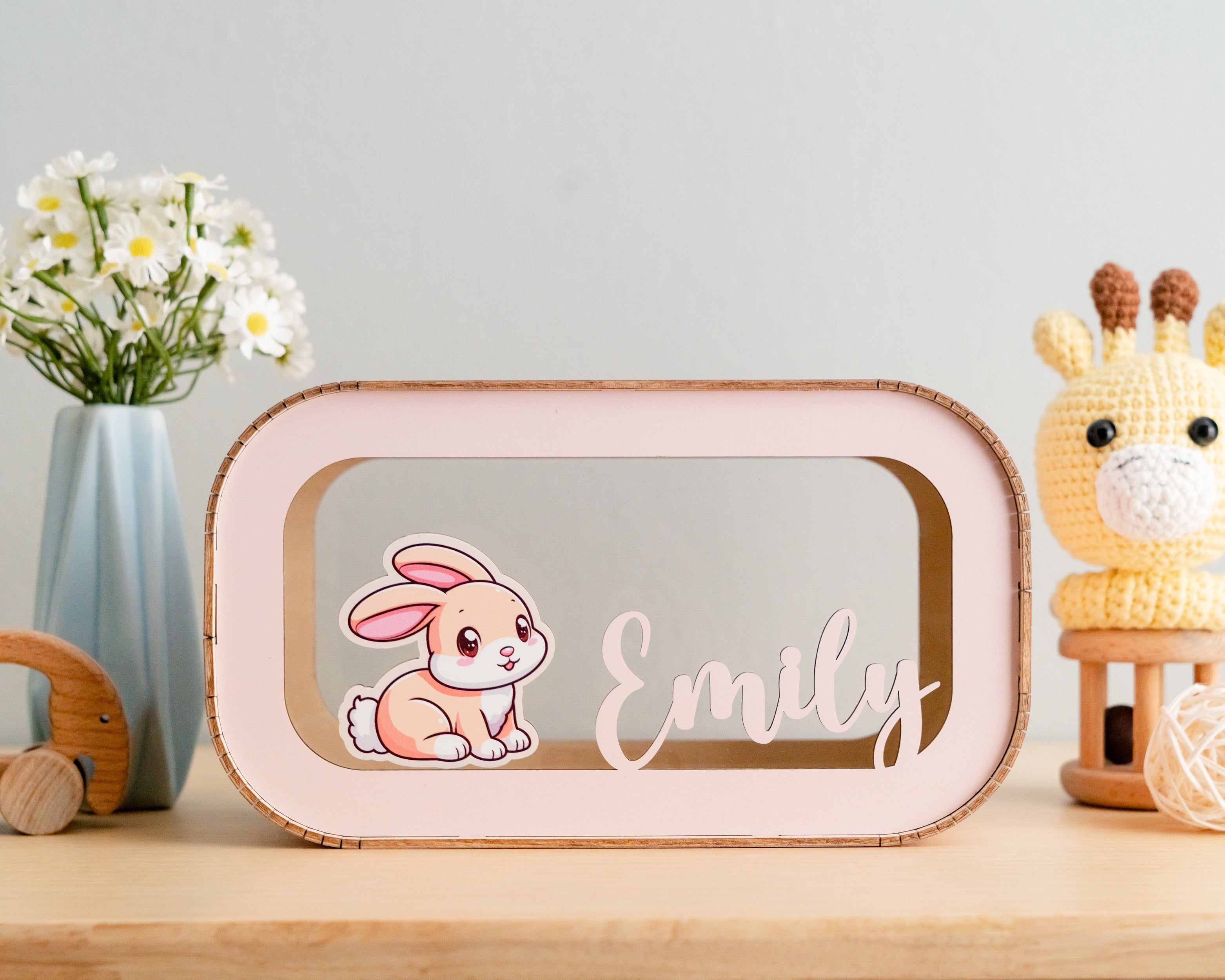 Personalized Wooden Money Box for Baby's First Birthday