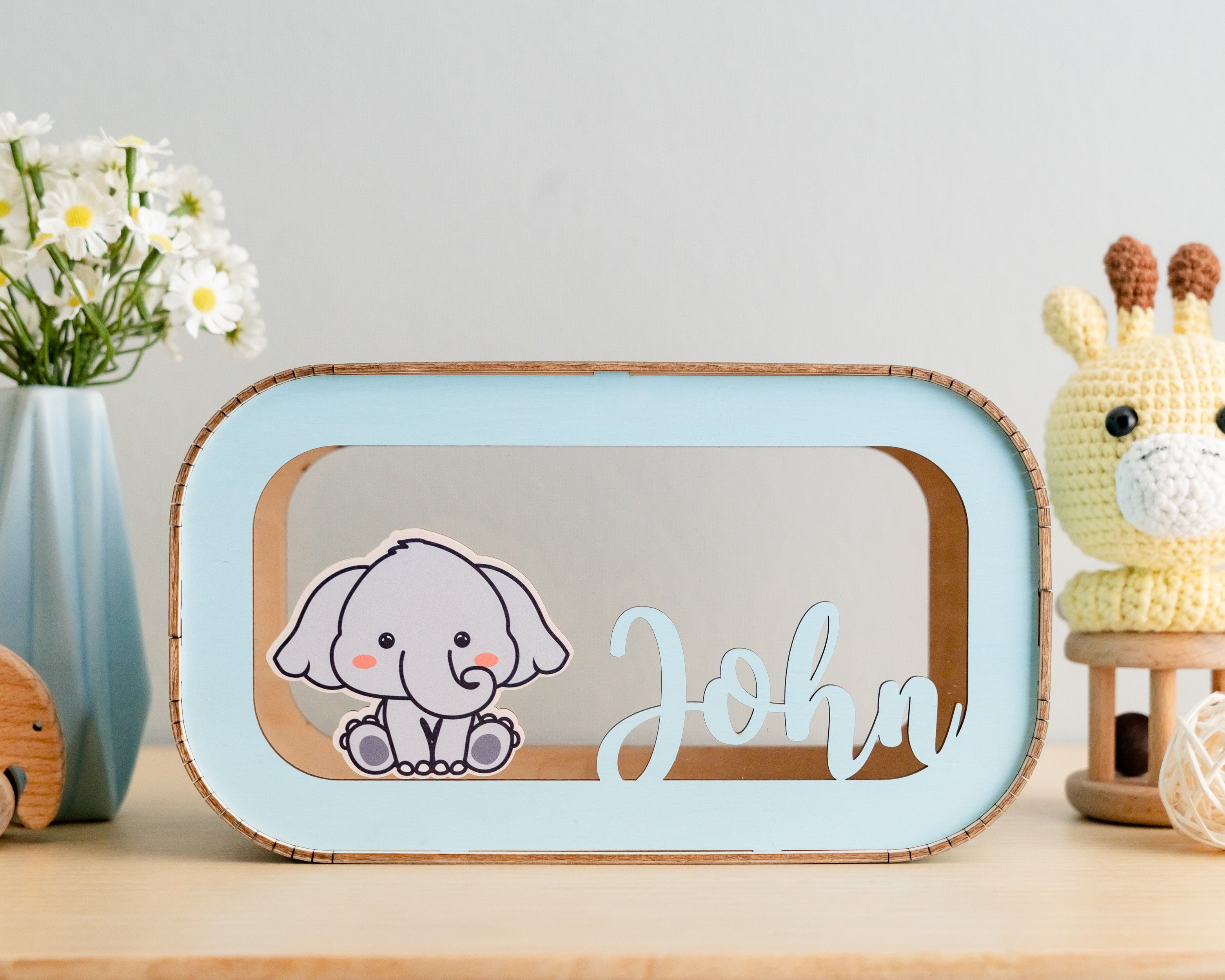 Personalized Wooden Money Box for Baby's First Birthday