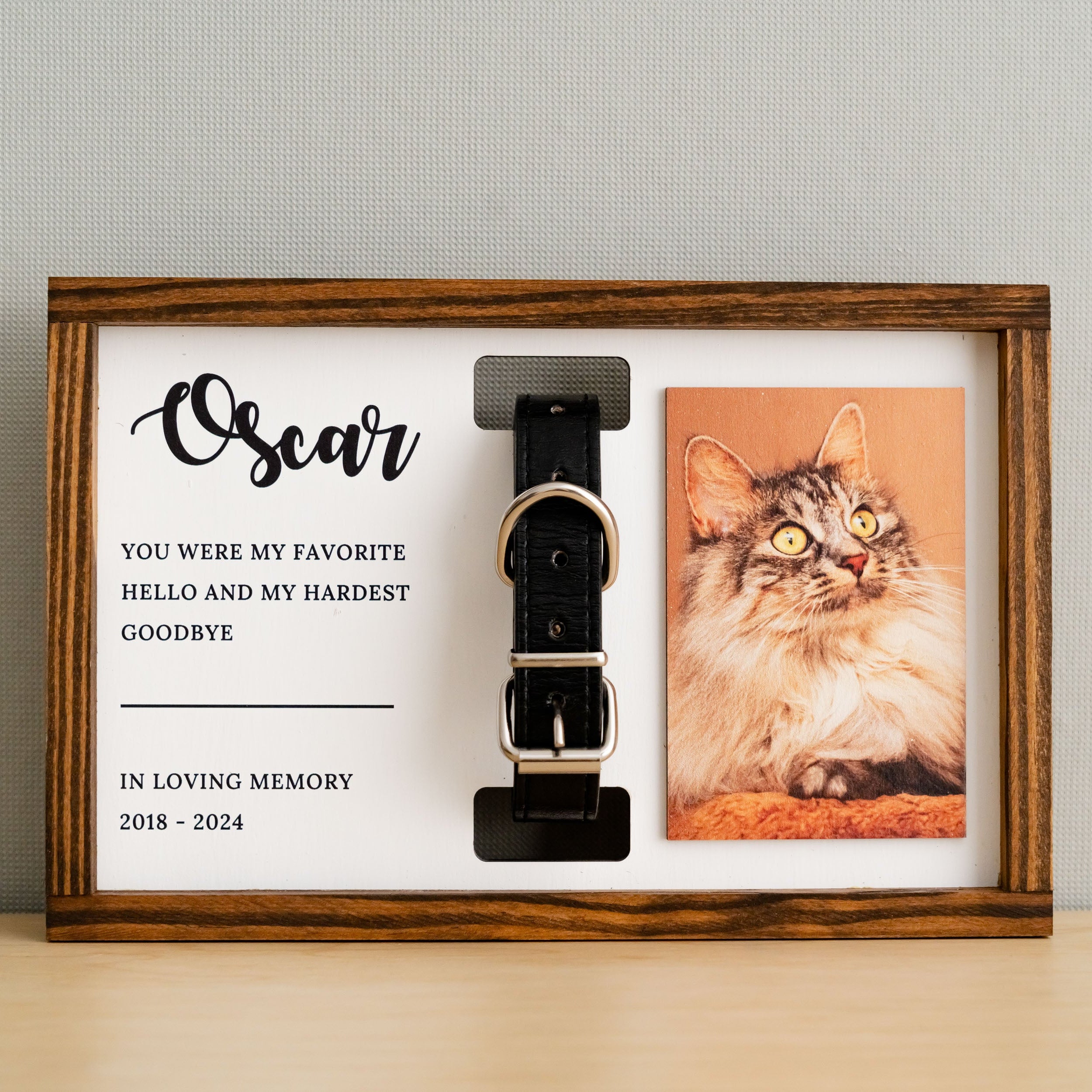 Personalized Pet Memorial Sign with Photo and Collar Charm for Home Decor E54