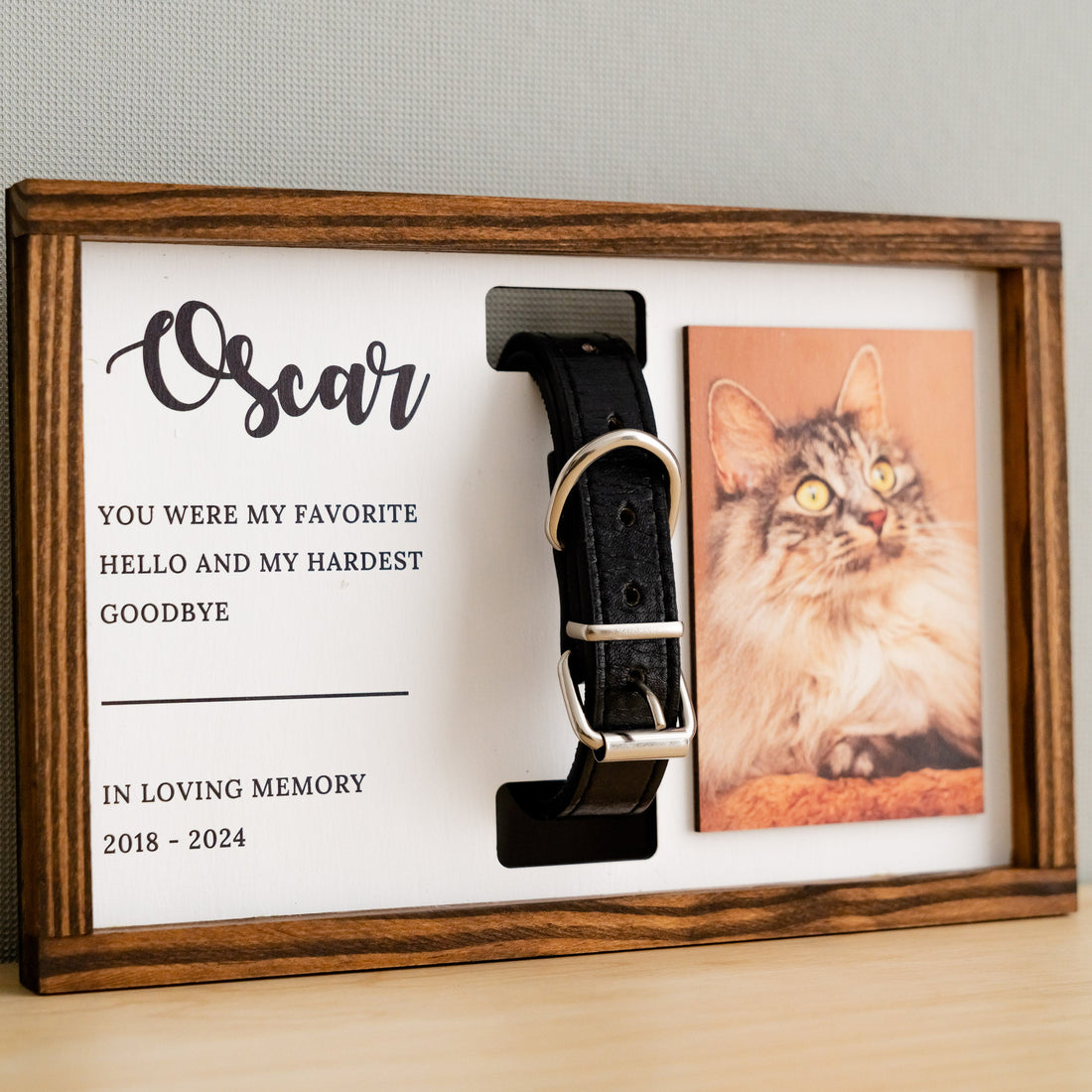 Personalized Pet Memorial Sign with Photo and Collar Charm for Home Decor E54