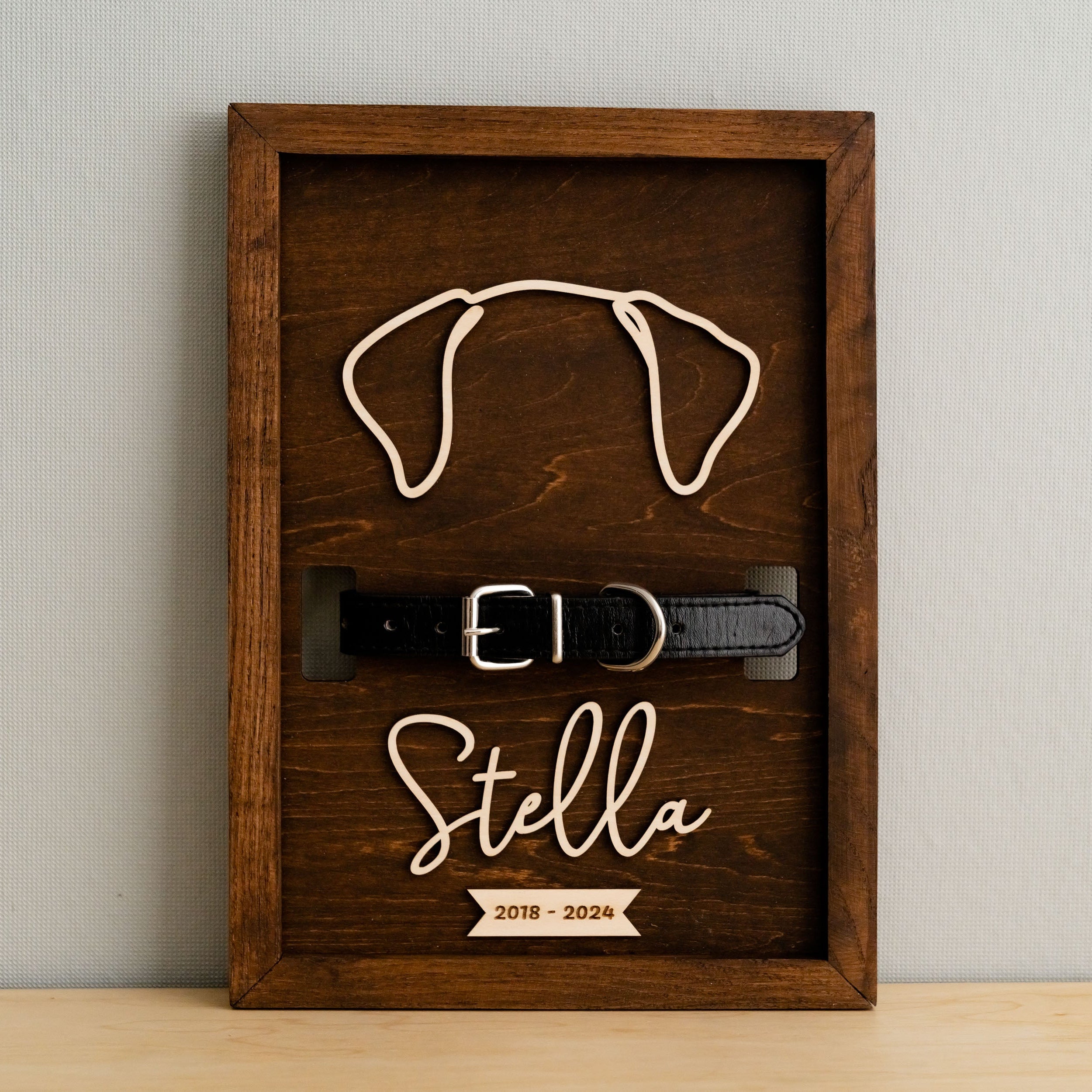Dog Ear Drawing Framed For Boho Rustic Memorial Decor E16