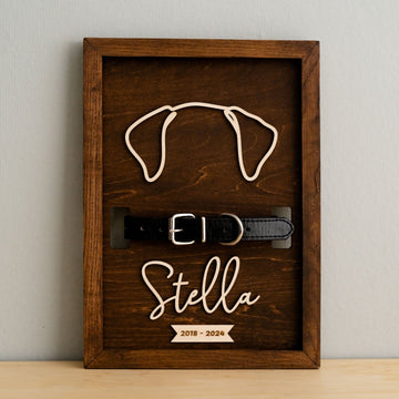 Dog Ear Drawing Framed For Boho Rustic Memorial Decor E16