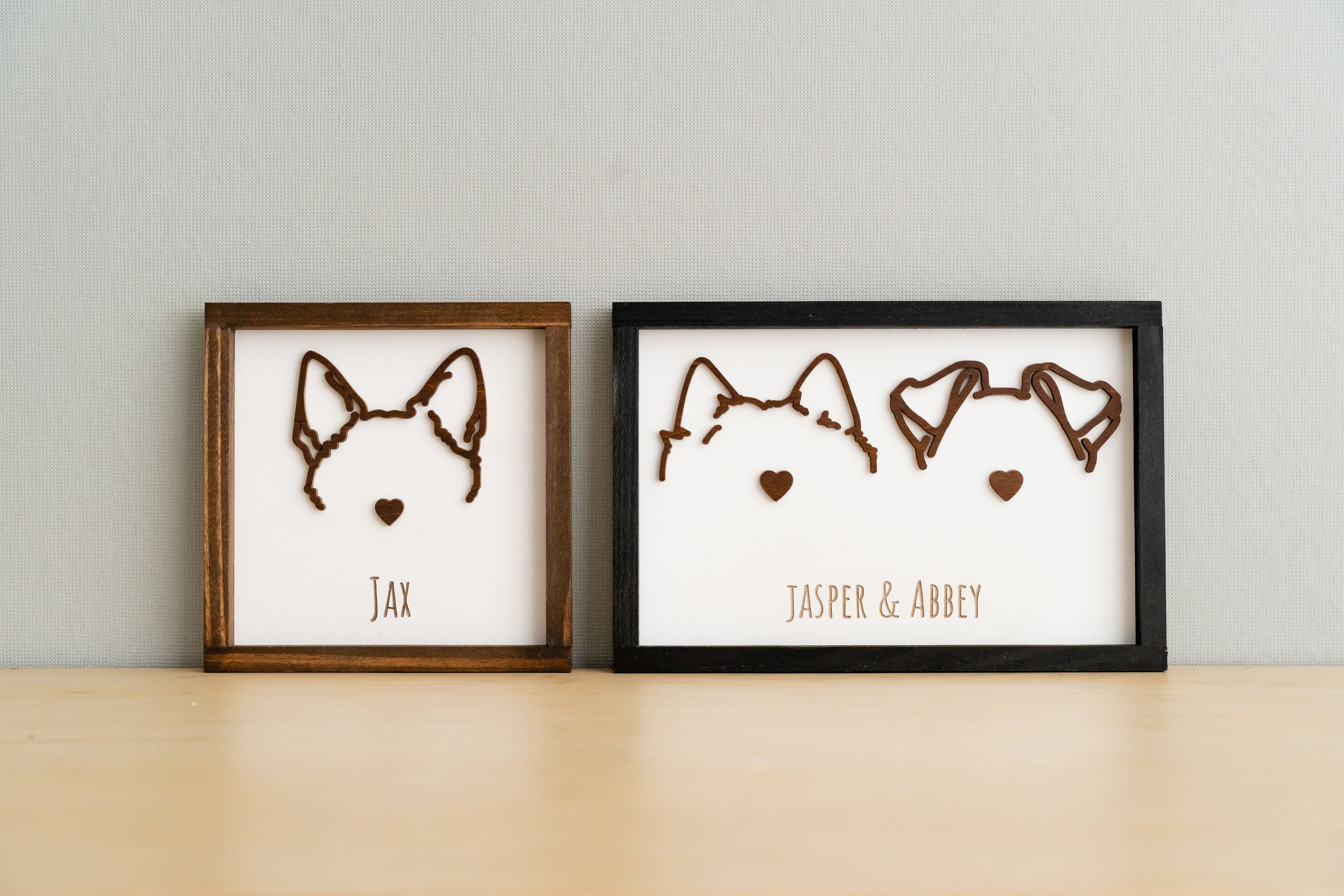 Personalized Dog Ear Drawing Framed For Unique Pet Memorial Decor