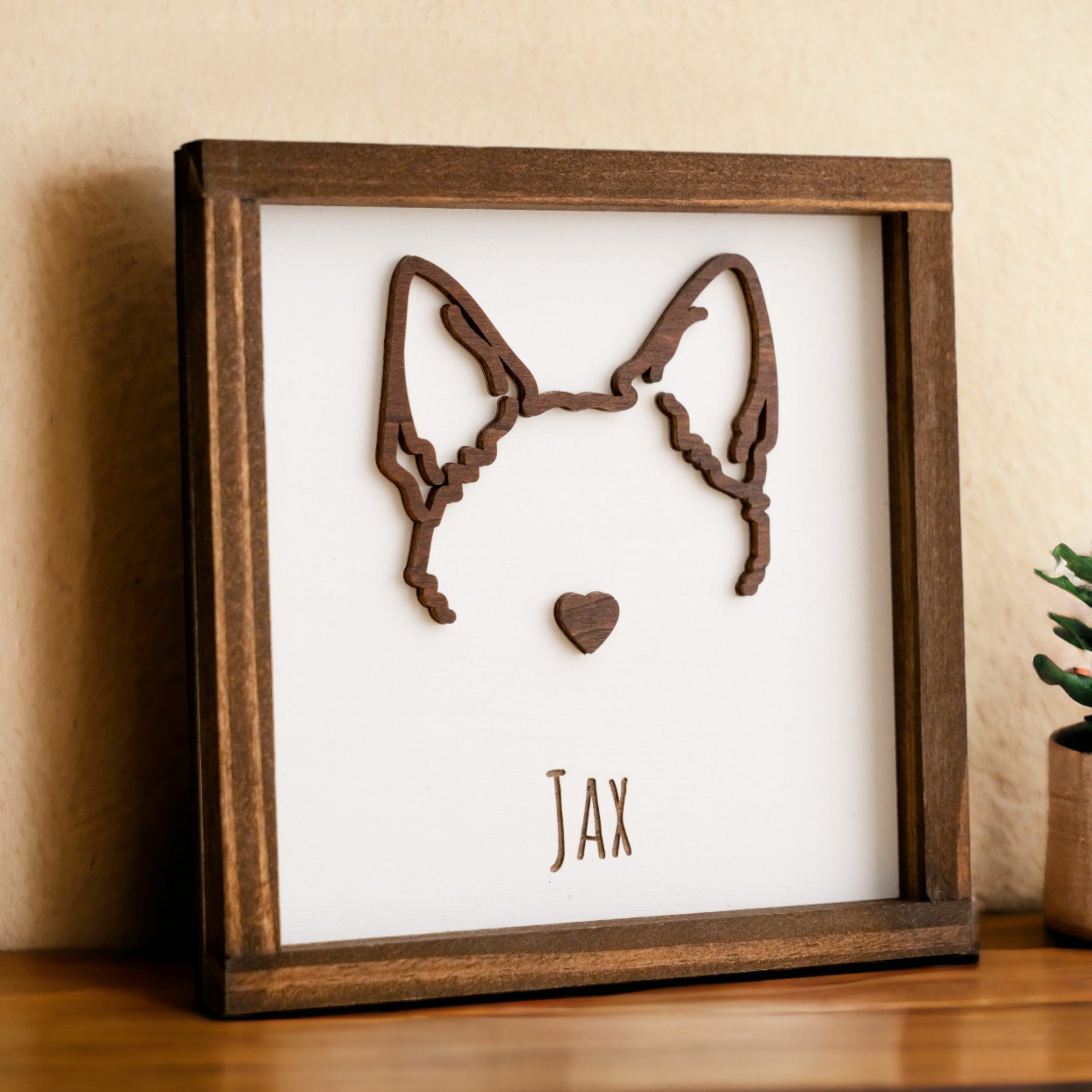 Personalized Dog Ear Drawing Framed For Unique Pet Memorial Decor