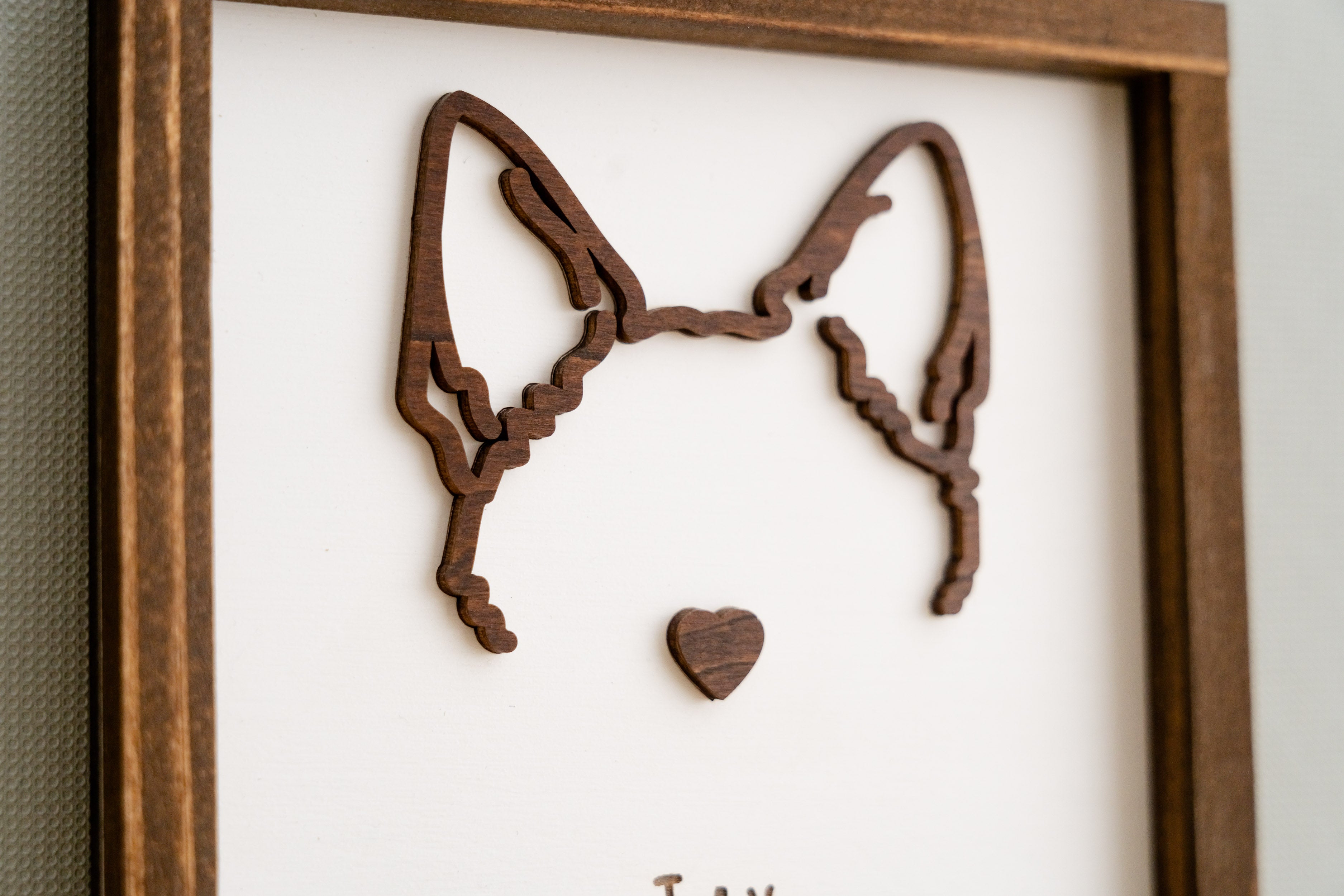 Personalized Dog Ear Drawing Framed For Unique Pet Memorial Decor