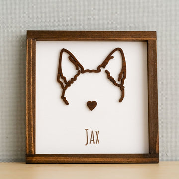 Custom Framed Dog Ear Drawing Pet Memorial Decor for Home E15