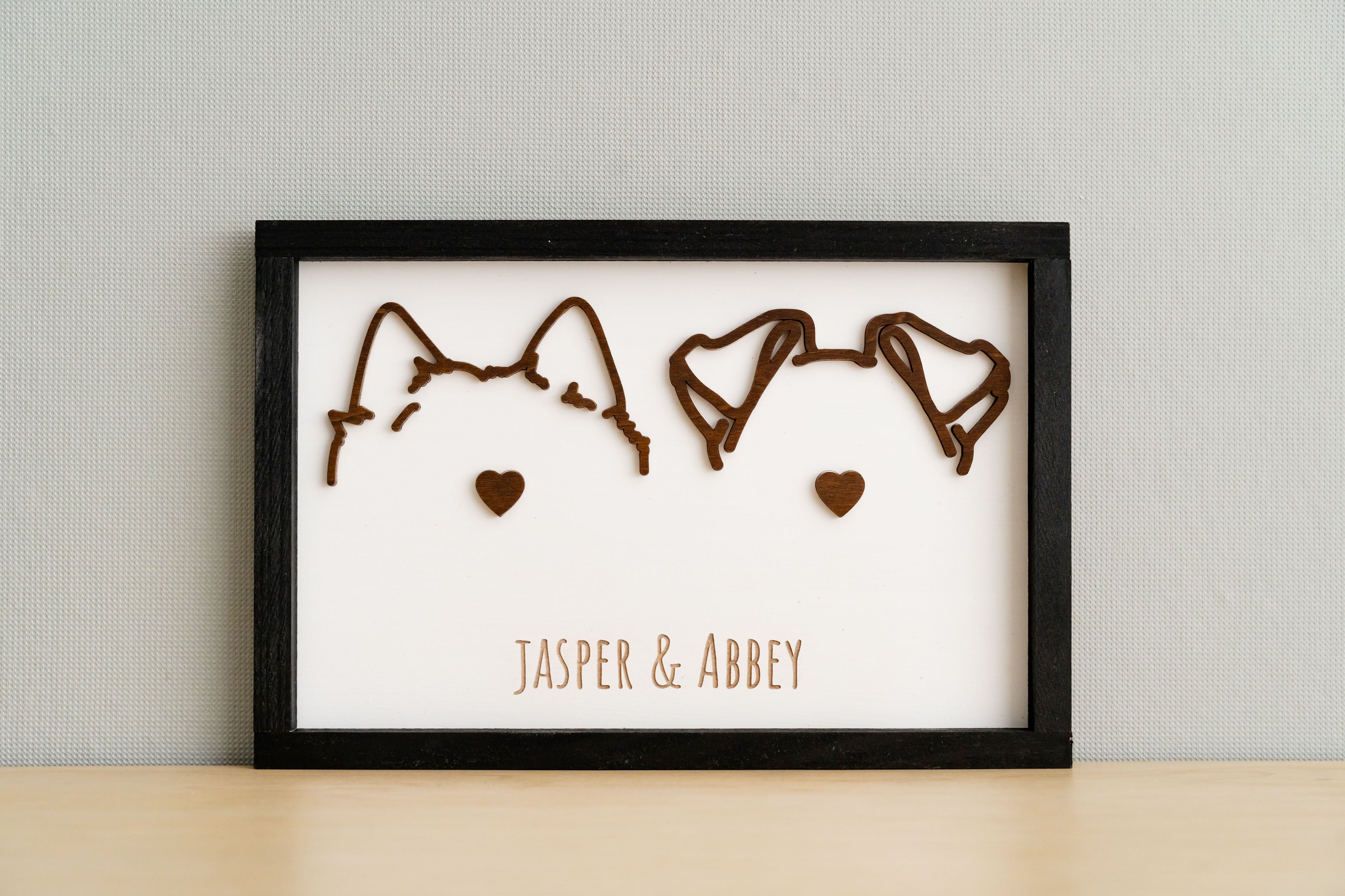 Personalized Dog Ear Drawing Framed For Unique Pet Memorial Decor