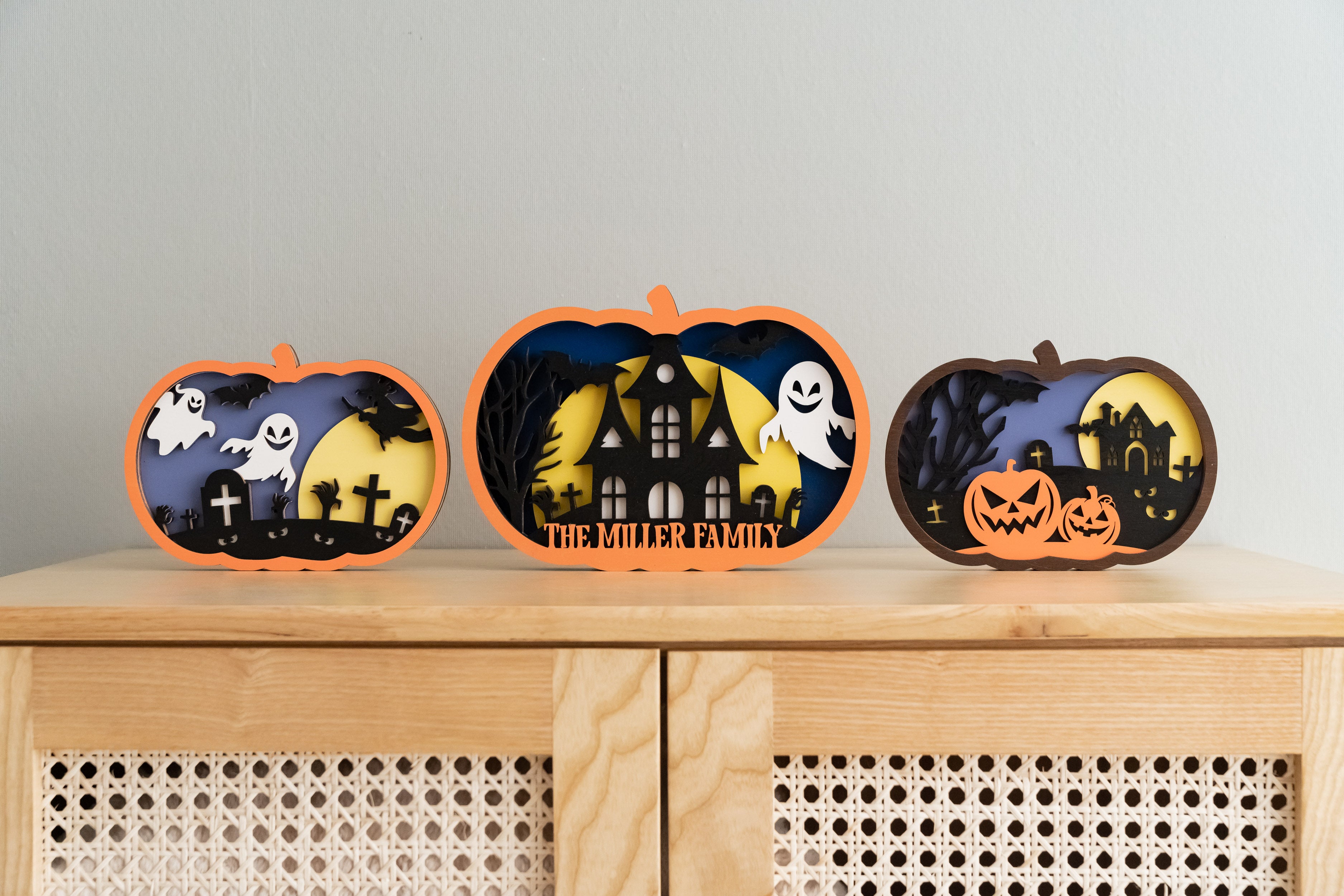 Custom Wooden Pumpkin for Halloween Table Décor