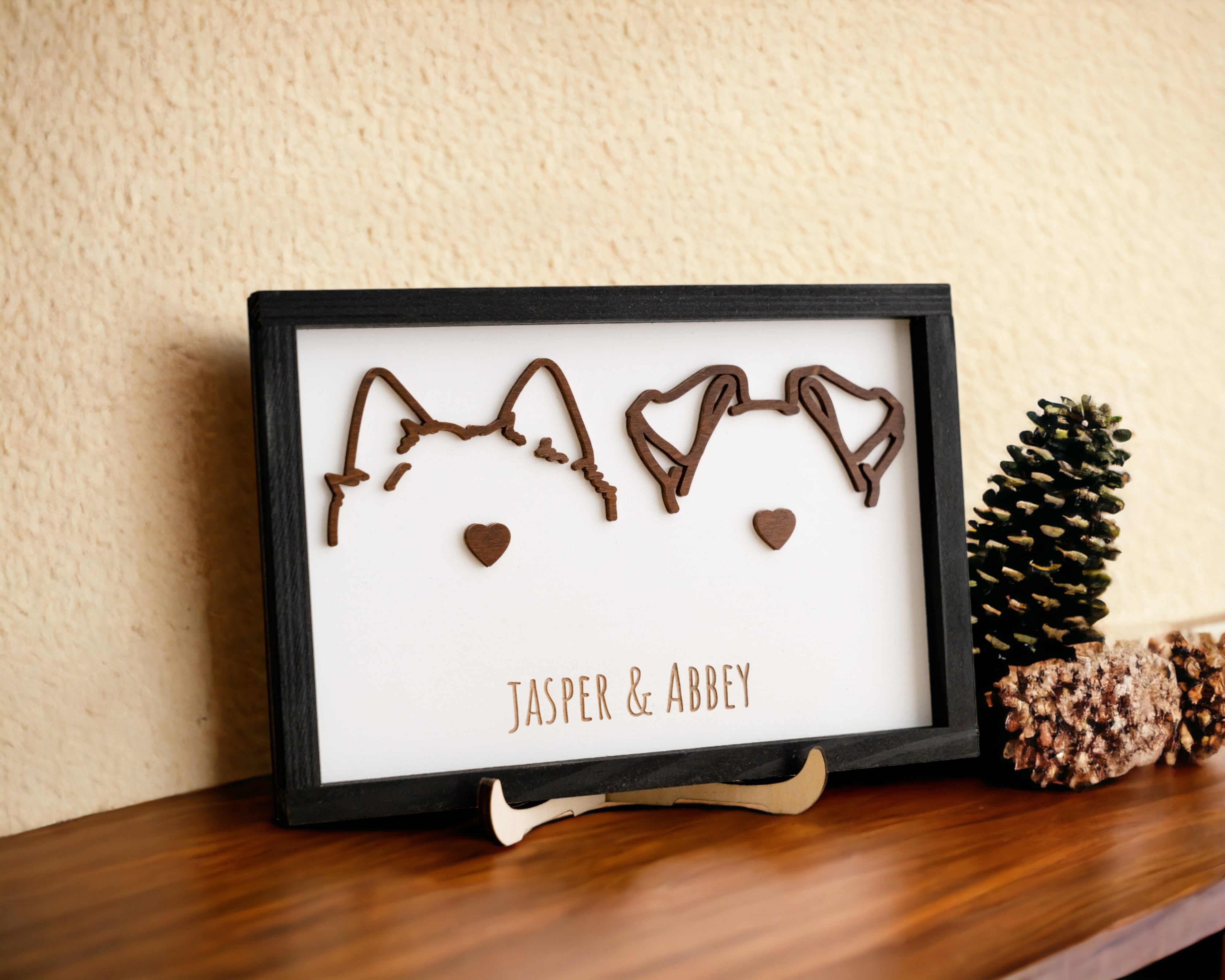 Personalized Dog Ear Drawing Framed For Unique Pet Memorial Decor