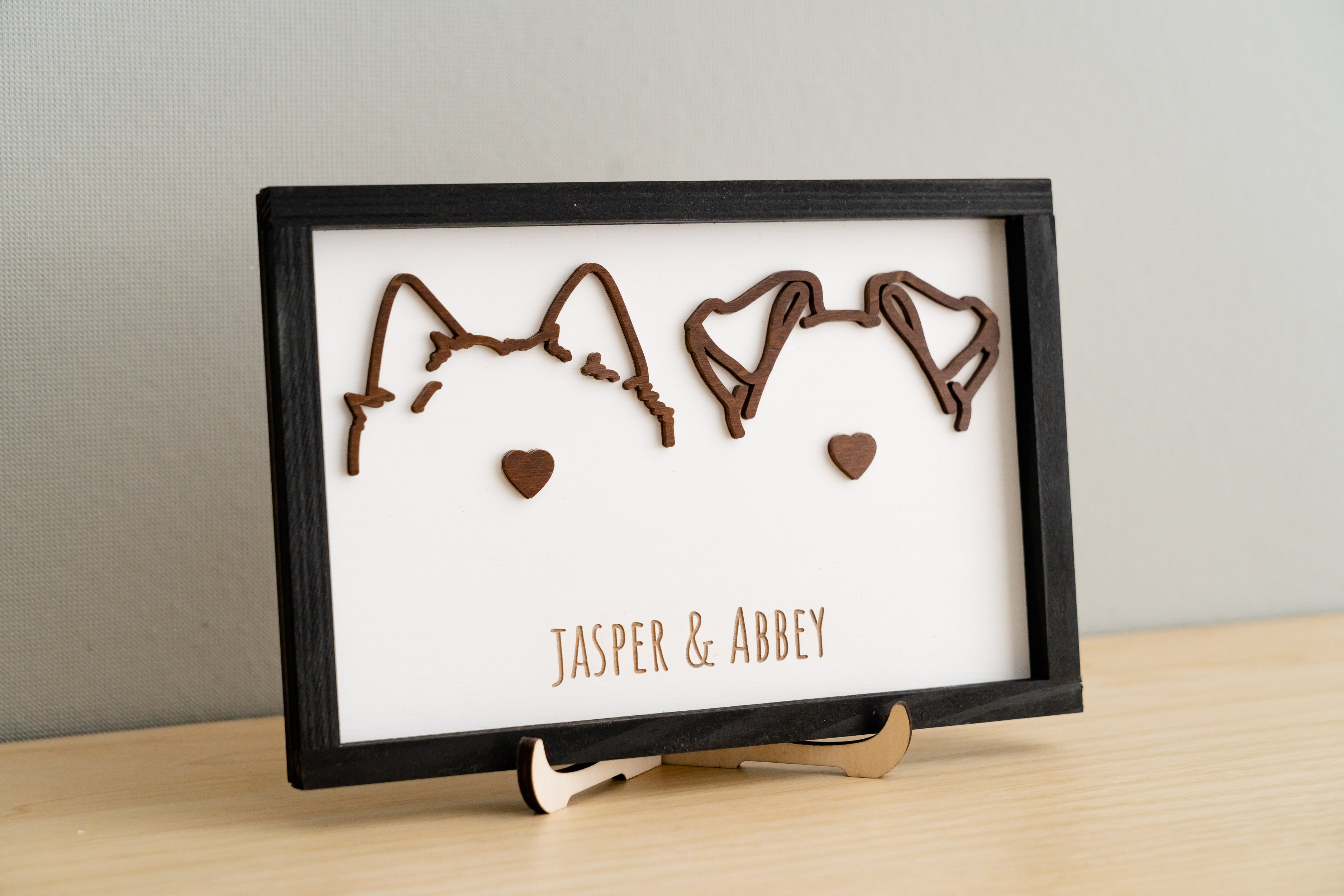 Personalized Dog Ear Drawing Framed For Unique Pet Memorial Decor