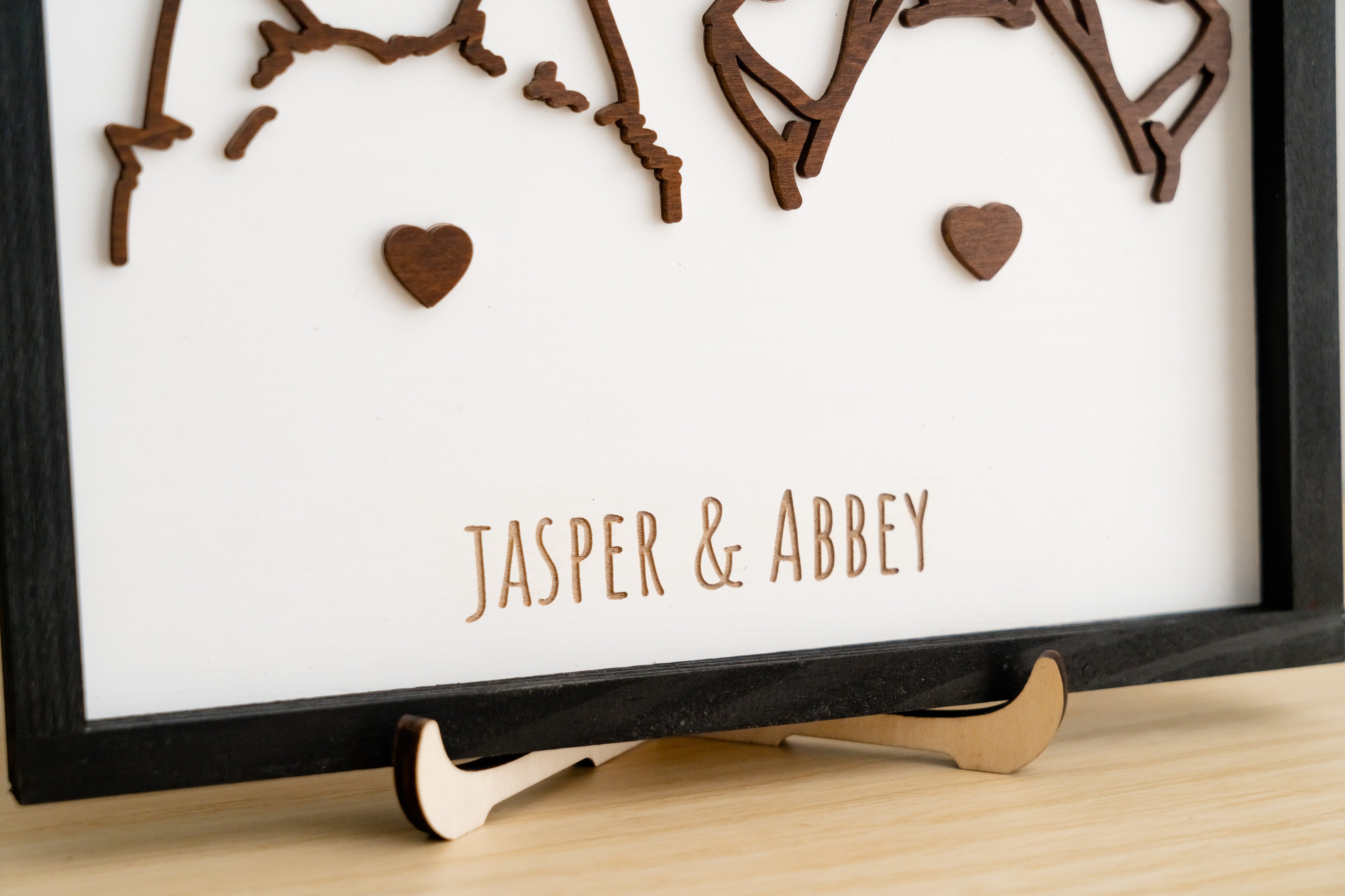 Dog Ear Framed Art Wood for Dog Wall Art and Pet Decor E15