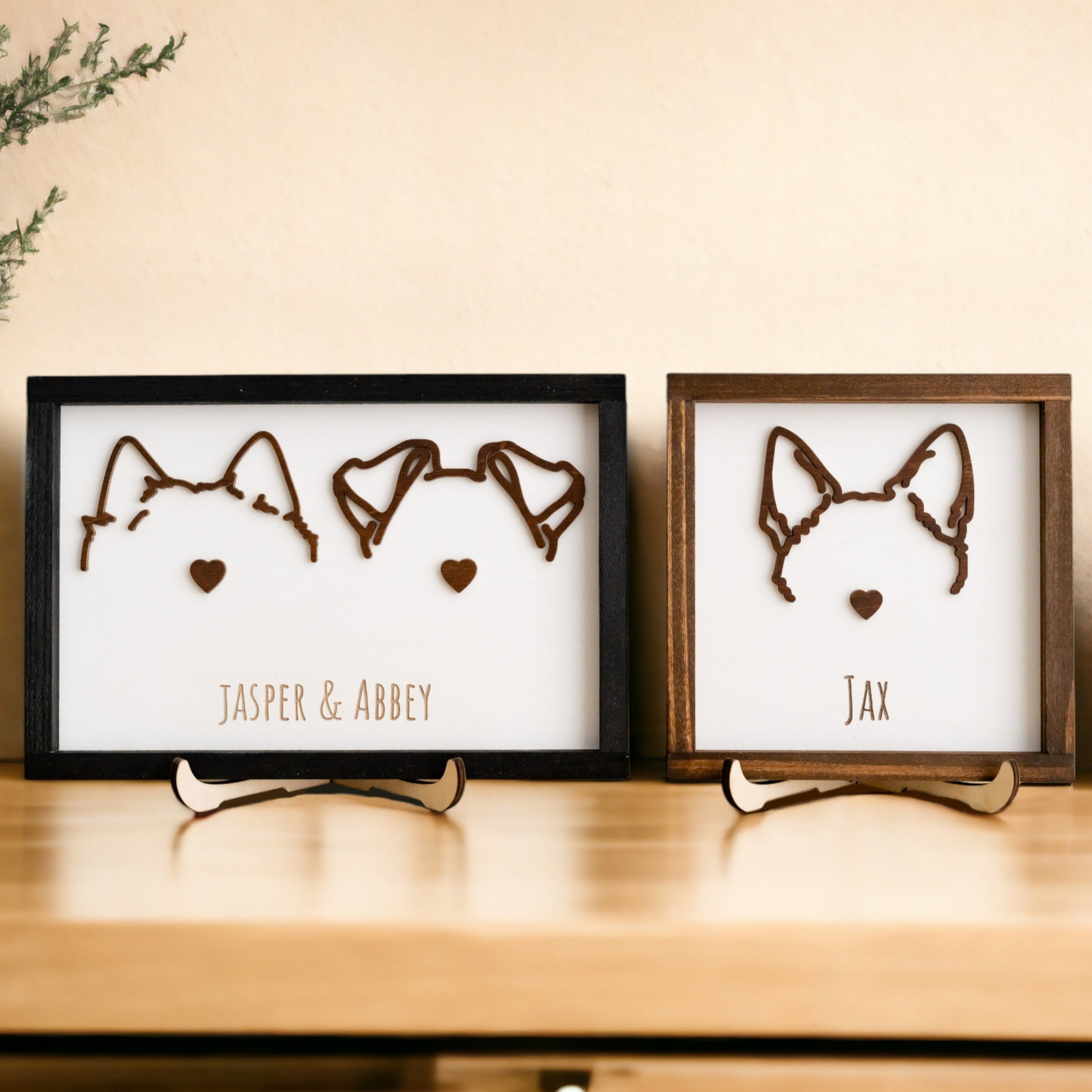 Personalized Dog Ear Drawing Framed For Unique Pet Memorial Decor