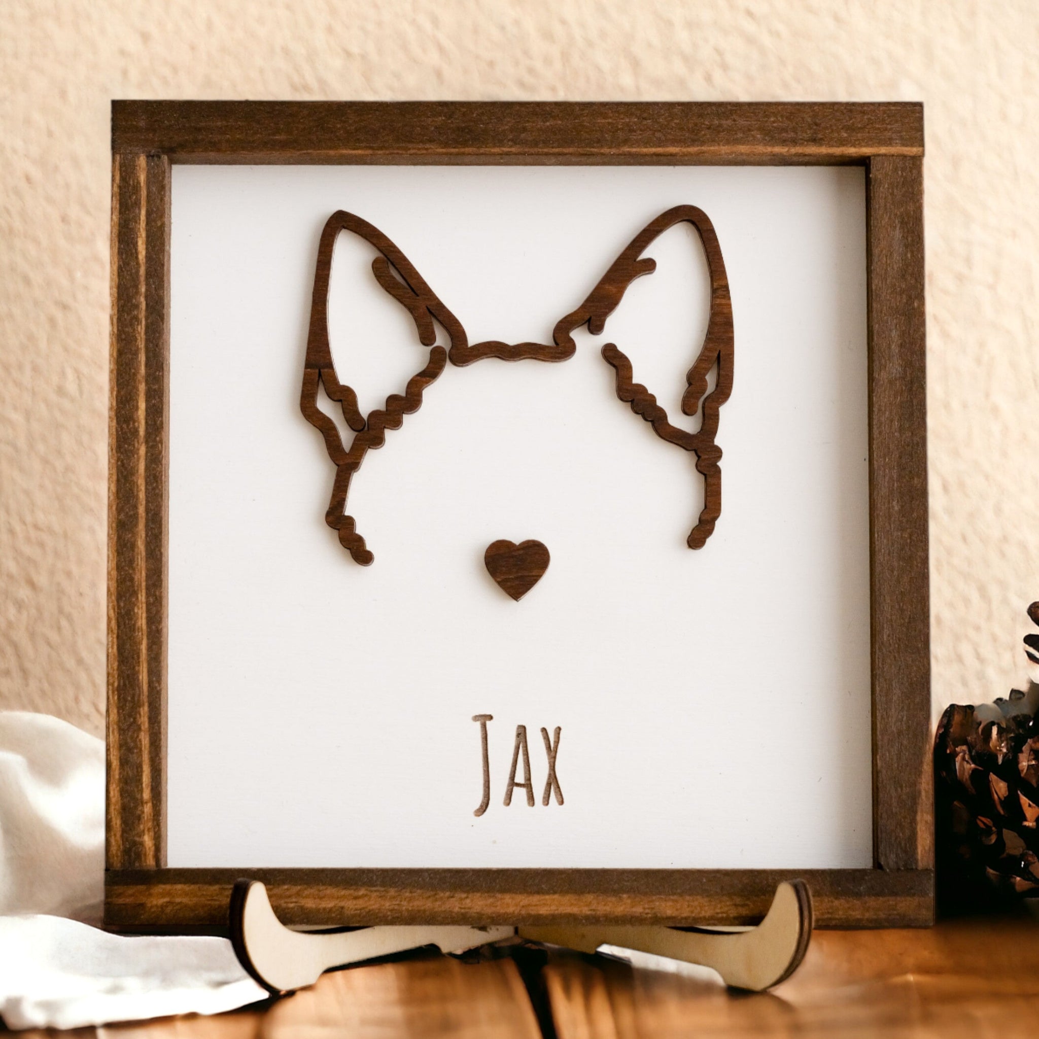 Custom Framed Dog Ear Drawing Pet Memorial Decor for Home
