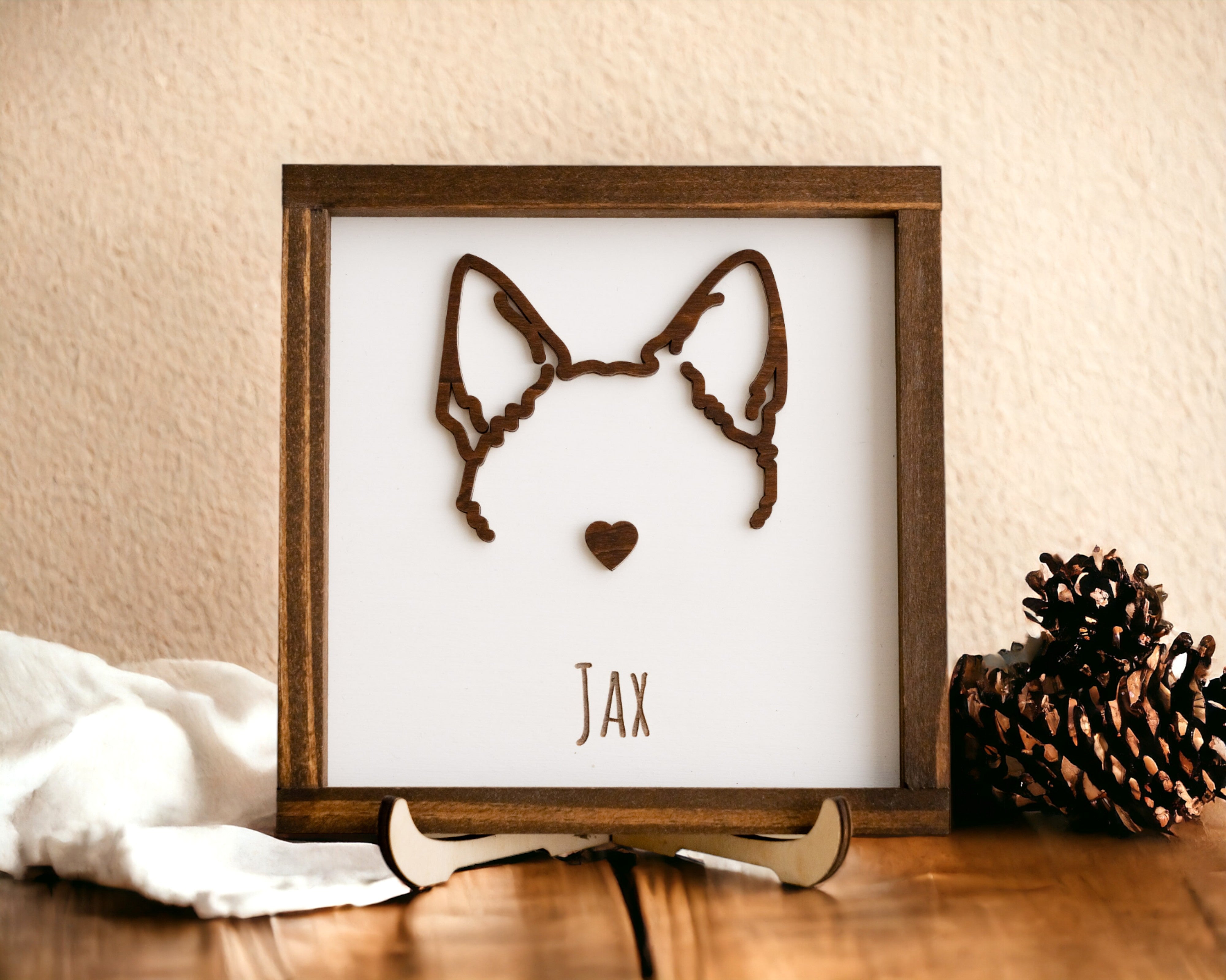 Personalized Dog Ear Drawing Framed For Unique Pet Memorial Decor