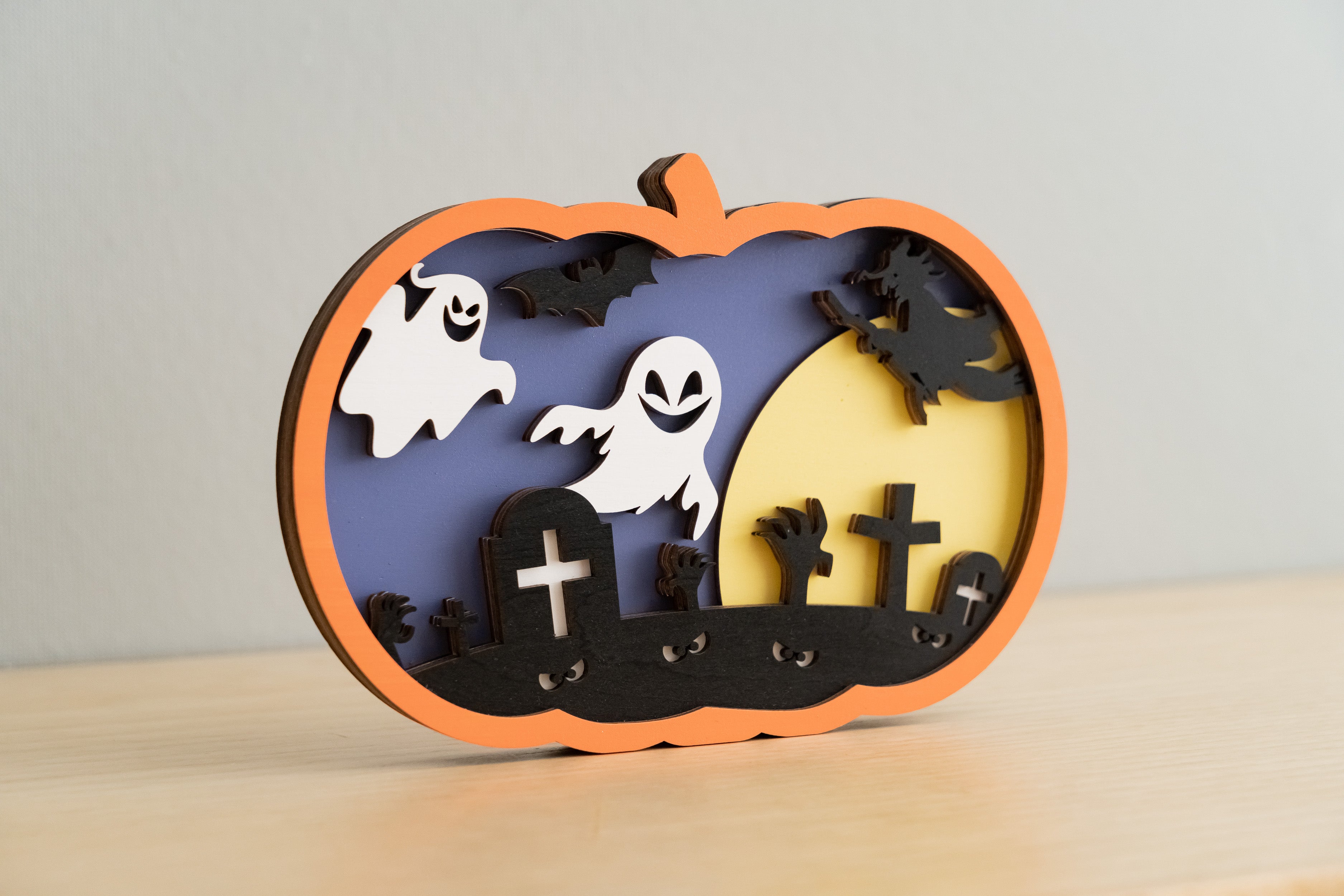 Custom Wooden Pumpkin for Halloween Table Décor