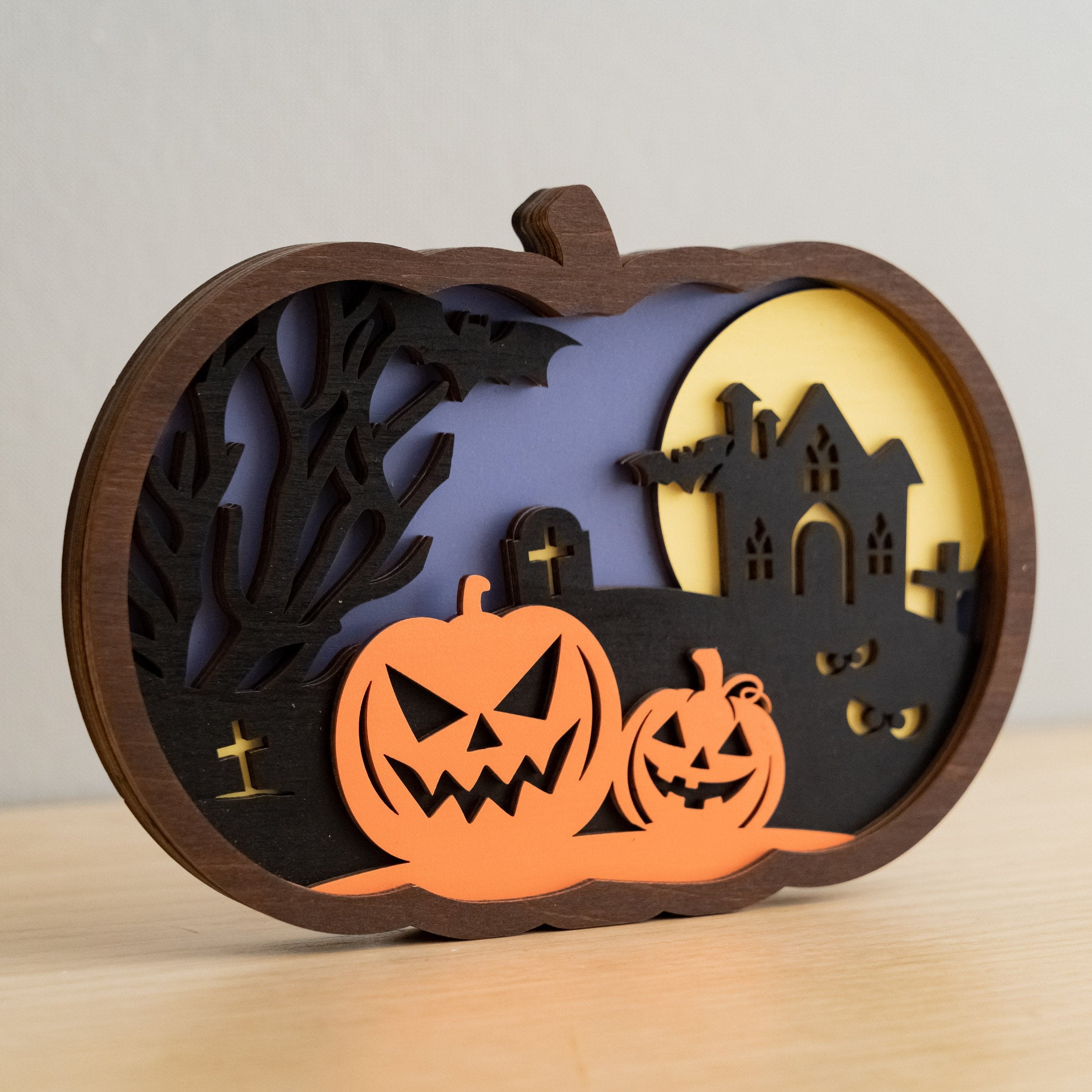 Custom Wooden Pumpkin for Halloween Table Décor